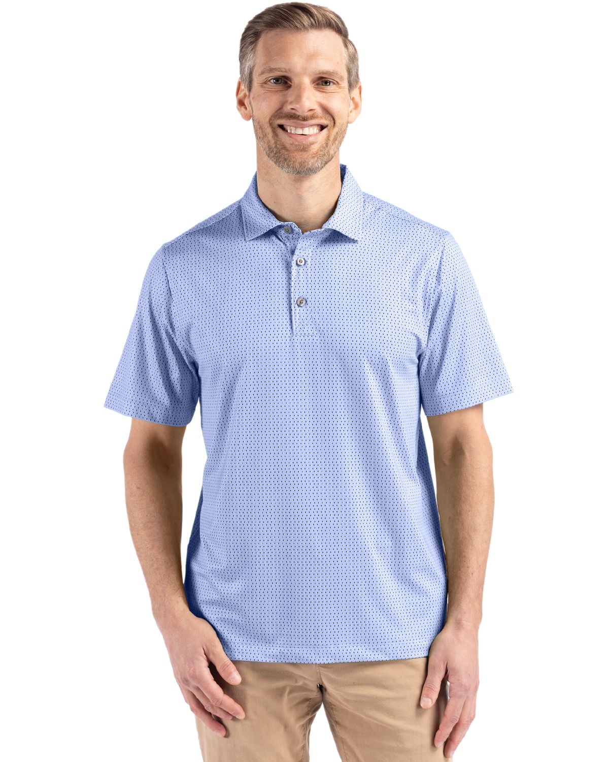 Cutter & Buck Pike Recycled Shadow Check Print Mens Polo - MCK01342