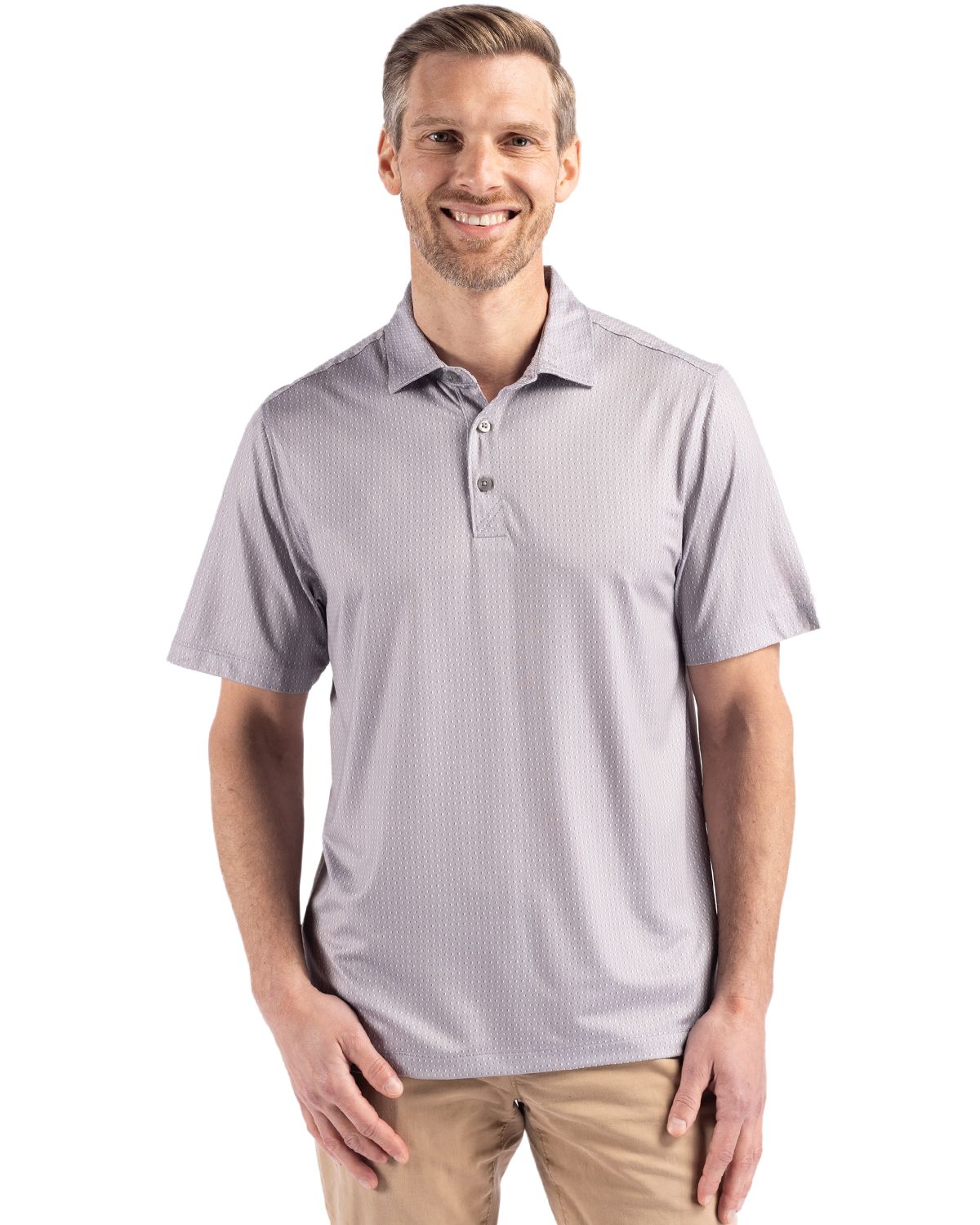 Cutter & Buck Pike Recycled Shadow Check Print Mens Polo - MCK01342