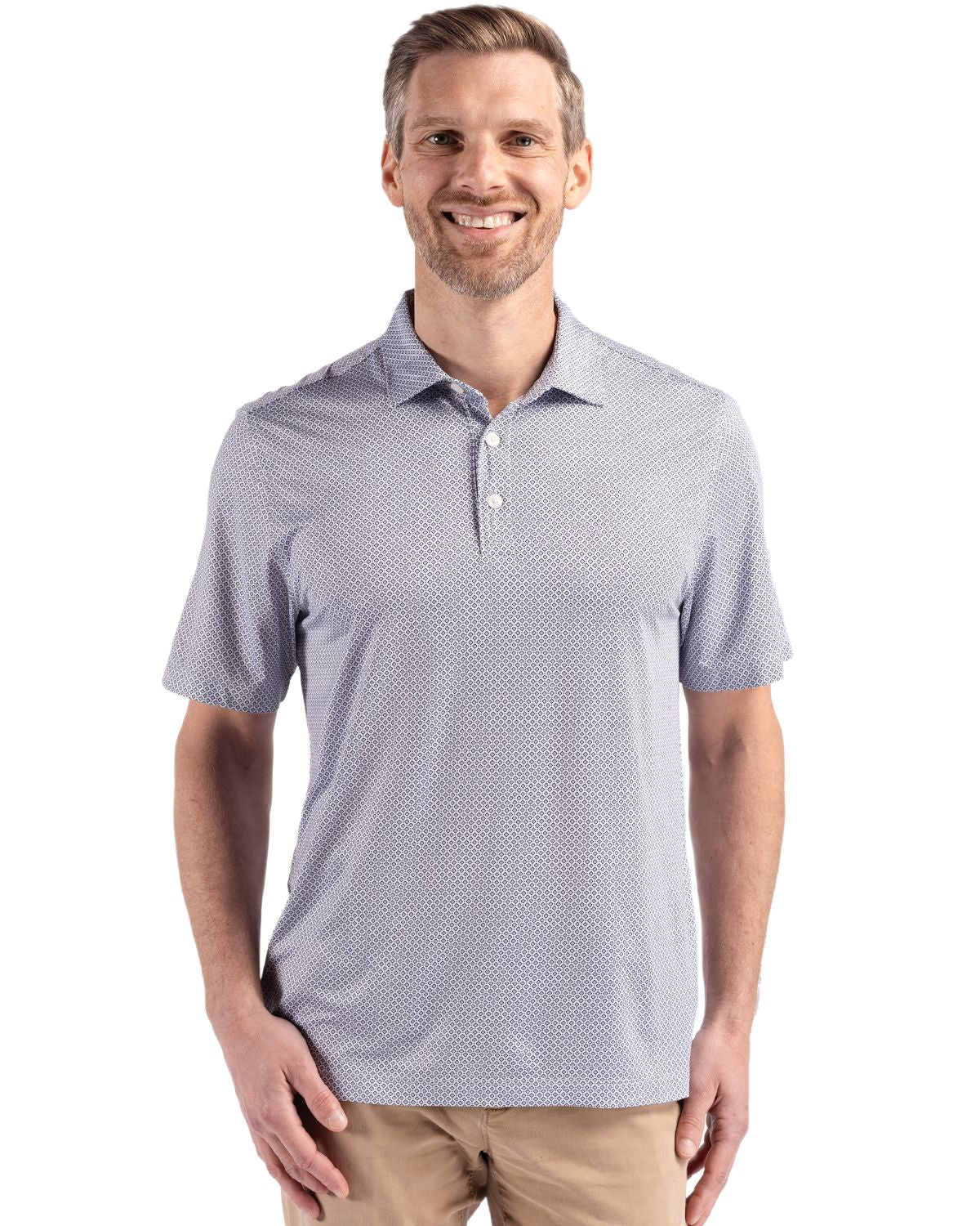 Cutter & Buck Pike Recycled Diamond Dot Print Mens Big & Tall Polo - BCK01343