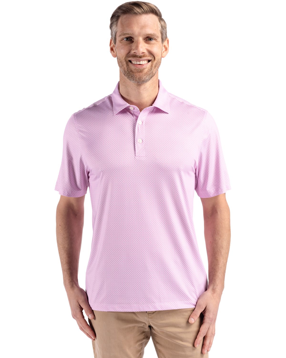 Cutter & Buck Pike Recycled Diamond Dot Print Mens Polo - MCK01343