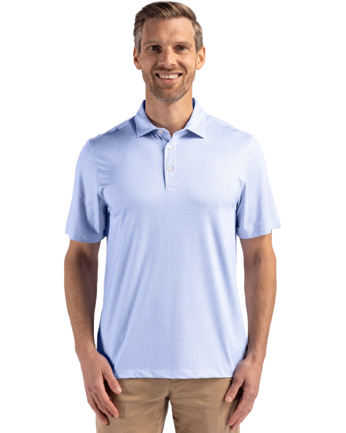 Cutter & Buck Pike Recycled Diamond Dot Print Mens Polo - MCK01343