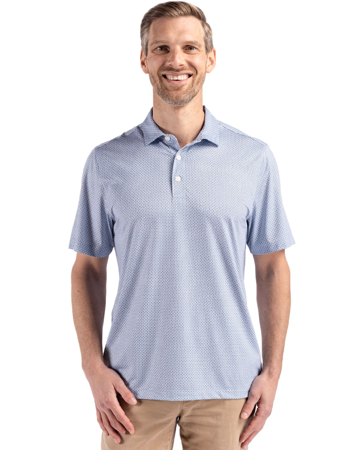 Cutter & Buck Pike Recycled Diamond Dot Print Mens Big & Tall Polo - BCK01343