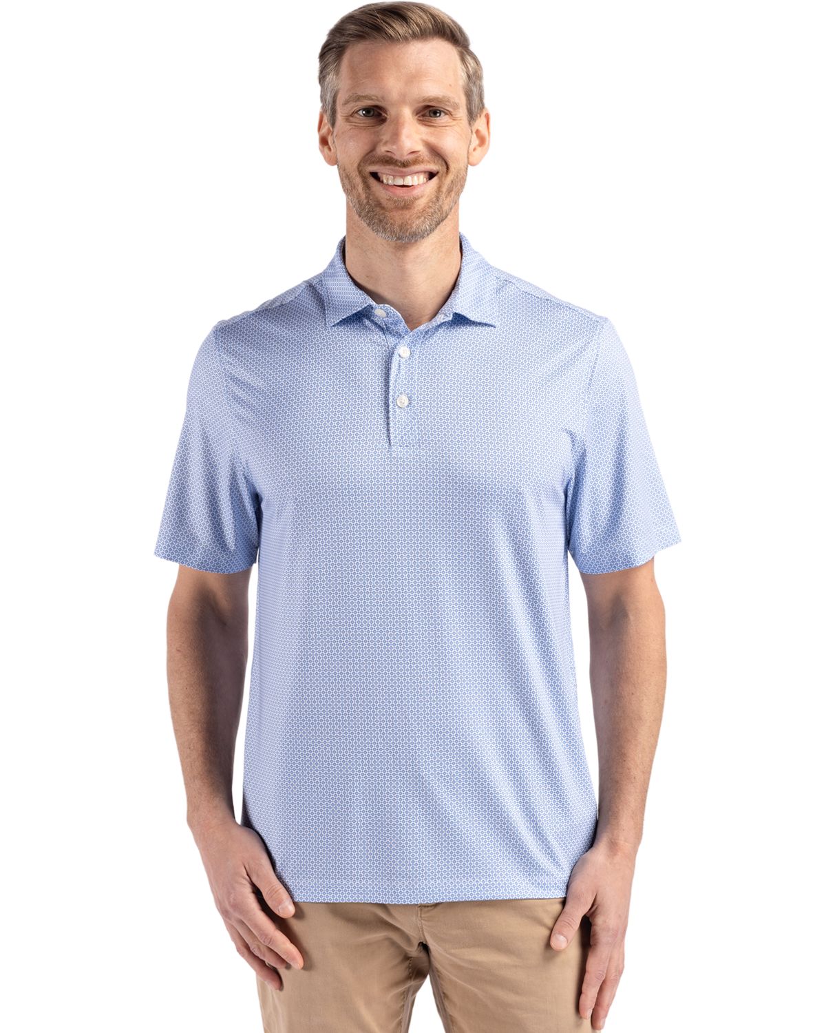 Cutter & Buck Pike Recycled Diamond Dot Print Mens Polo - MCK01343