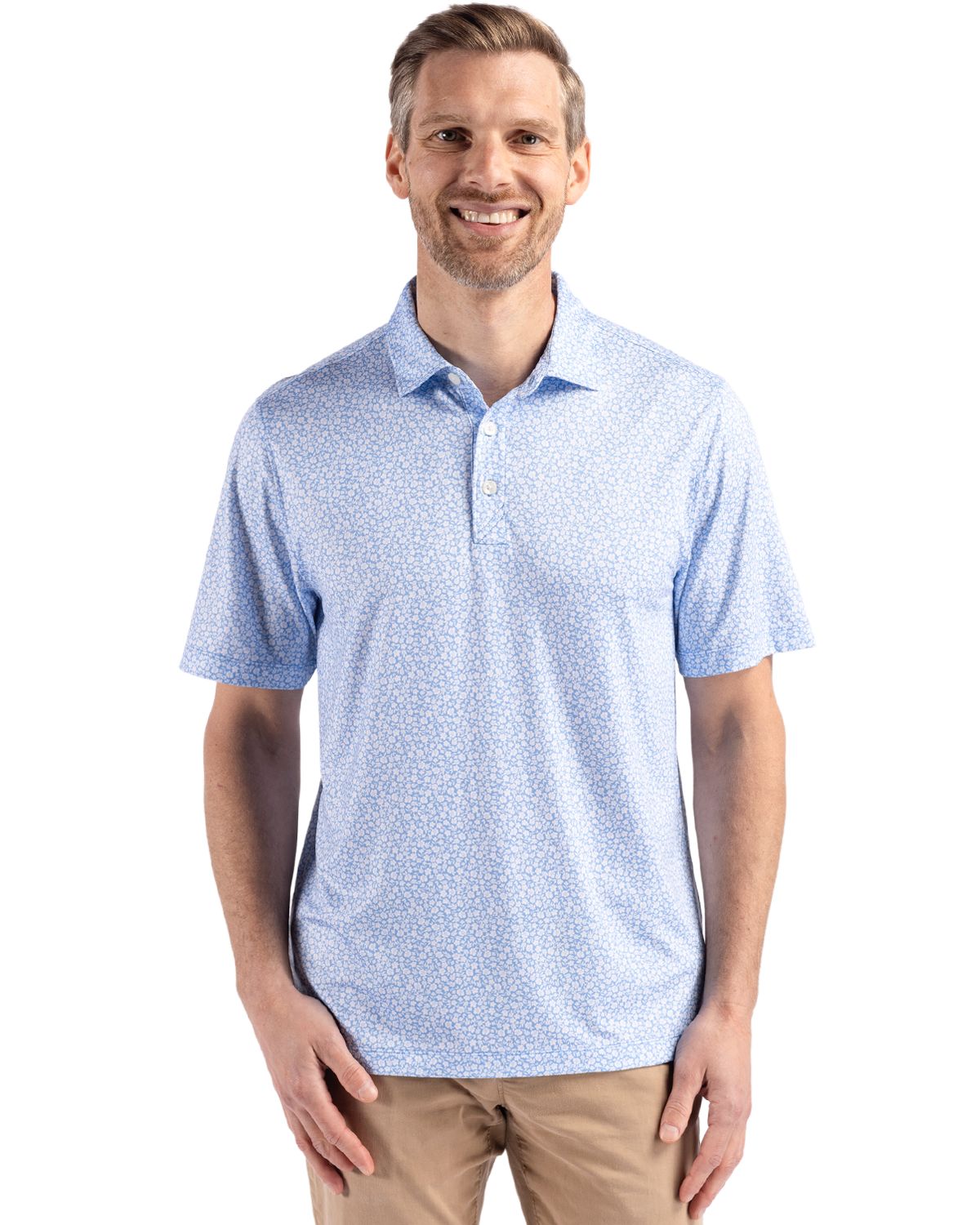 Cutter & Buck Pike Recycled Flora Print Mens Big & Tall Polo - BCK01344