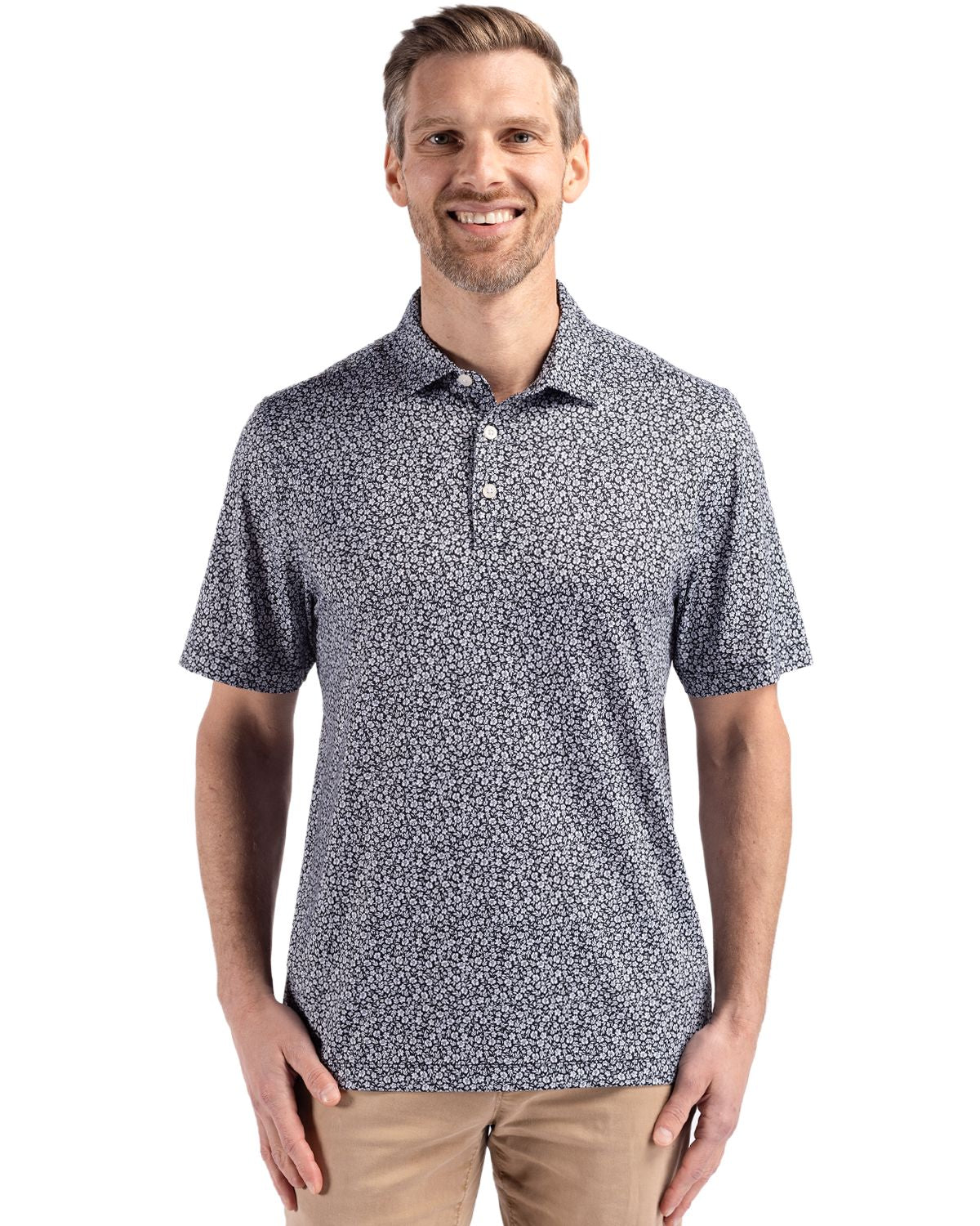 Cutter & Buck Pike Recycled Flora Print Mens Big & Tall Polo - BCK01344