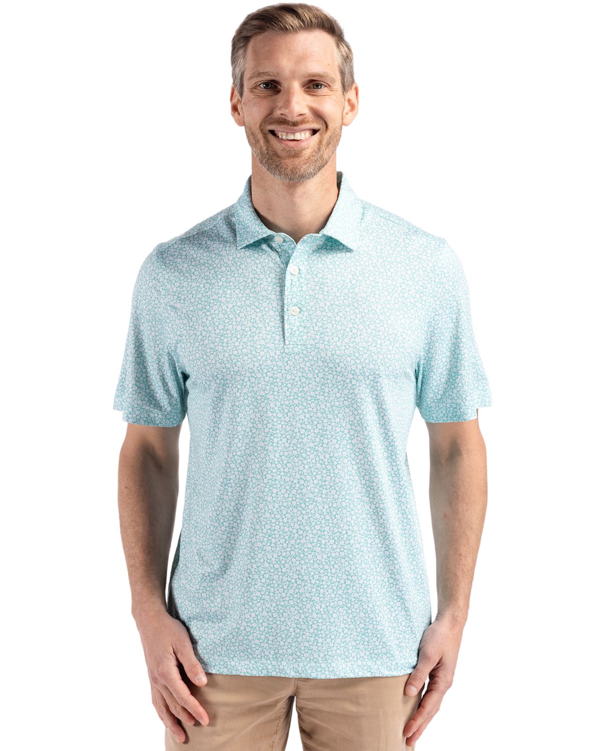Cutter & Buck Pike Recycled Flora Print Mens Polo - MCK01344
