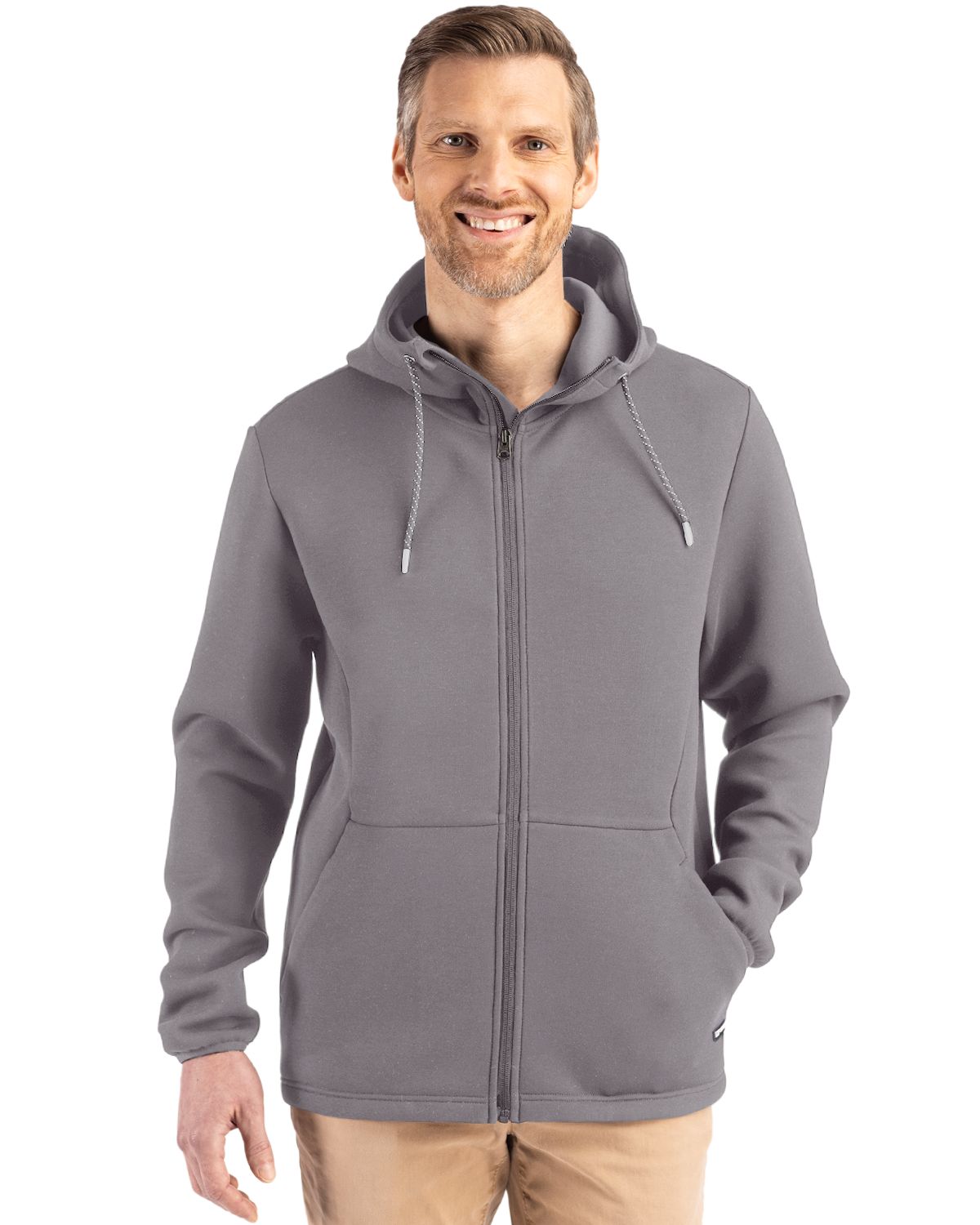 Cutter & Buck Roam Recycled Buttery-Soft Knit Mens Full Zip Hooded Jacket - MCK01345