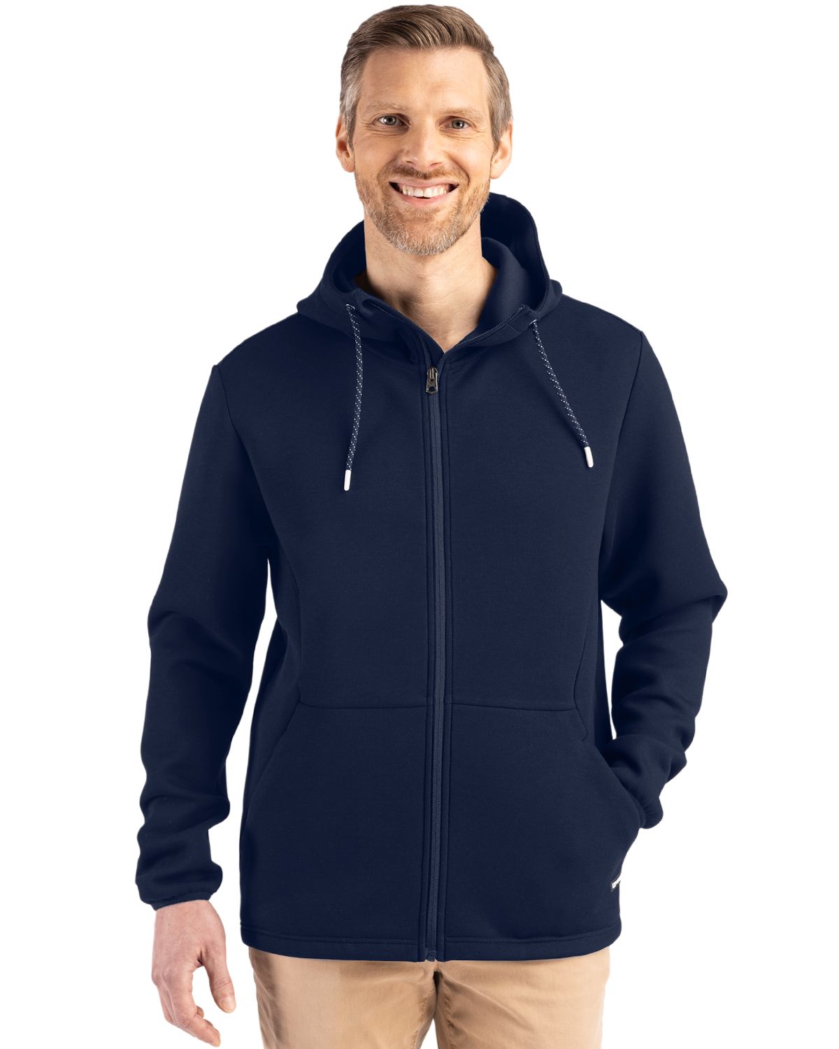 Cutter & Buck Roam Recycled Buttery-Soft Knit Mens Full Zip Hooded Jacket - MCK01345