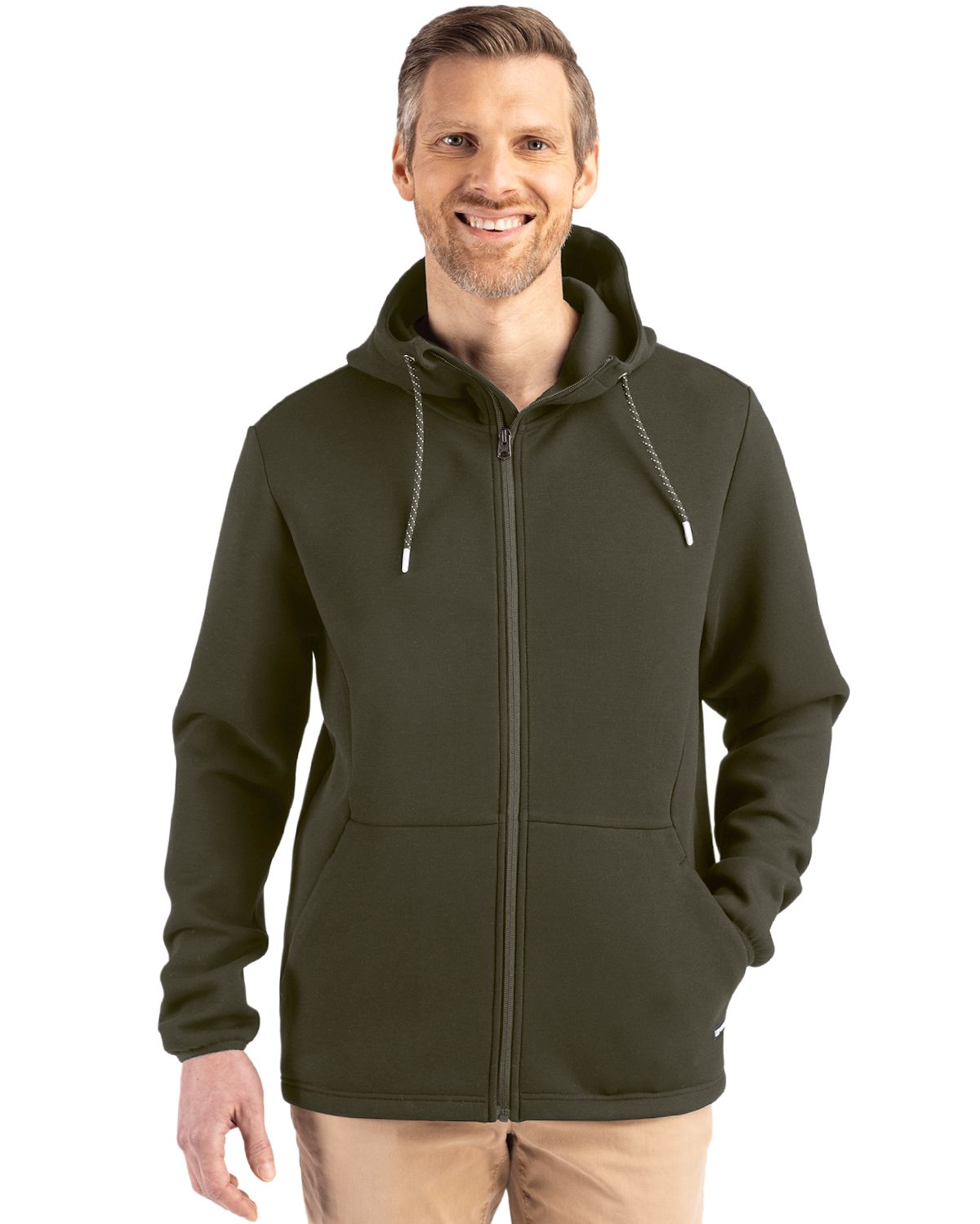 Cutter & Buck Roam Recycled Buttery-Soft Knit Mens Full Zip Hooded Jacket - MCK01345