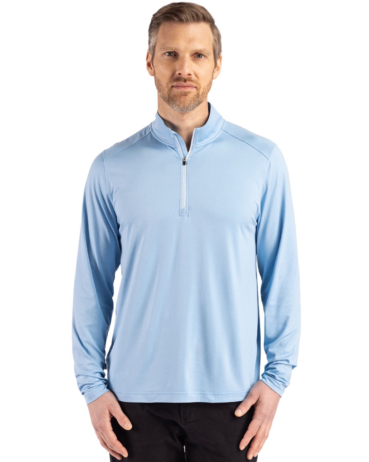 Cutter & Buck Coastline Recycled Double Peached Mens Quarter Zip Pullover - MCK01347