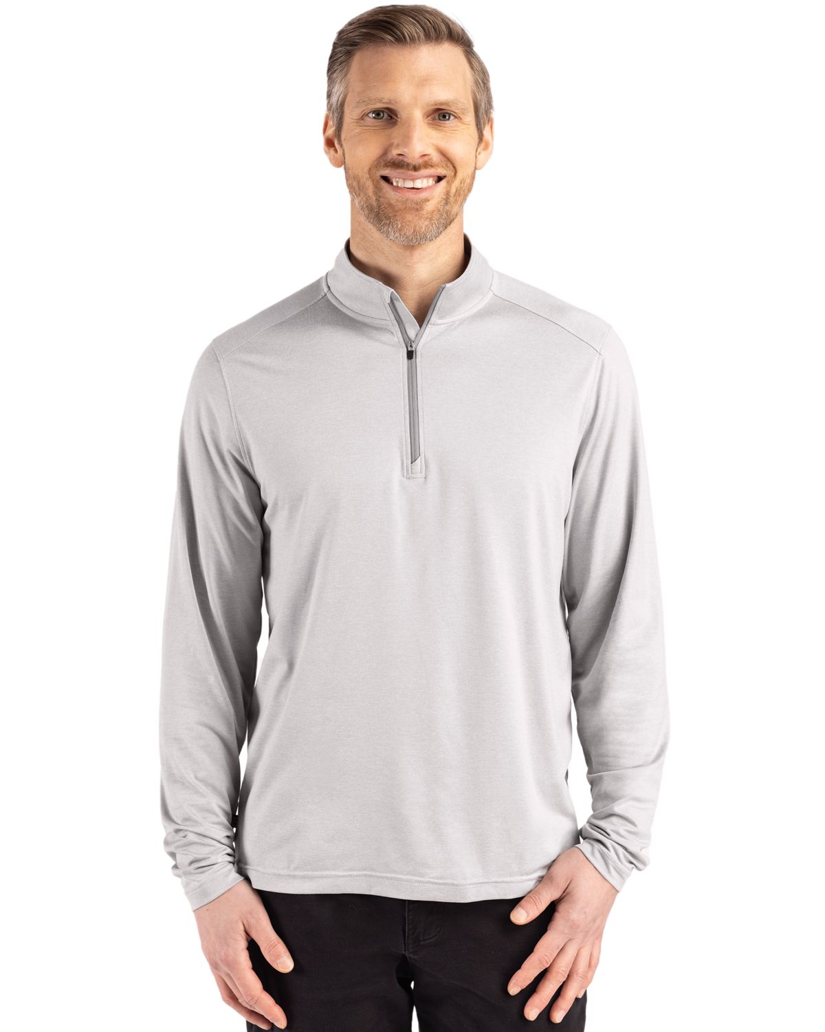 Cutter & Buck Coastline Recycled Double Peached Mens Quarter Zip Pullover - MCK01347