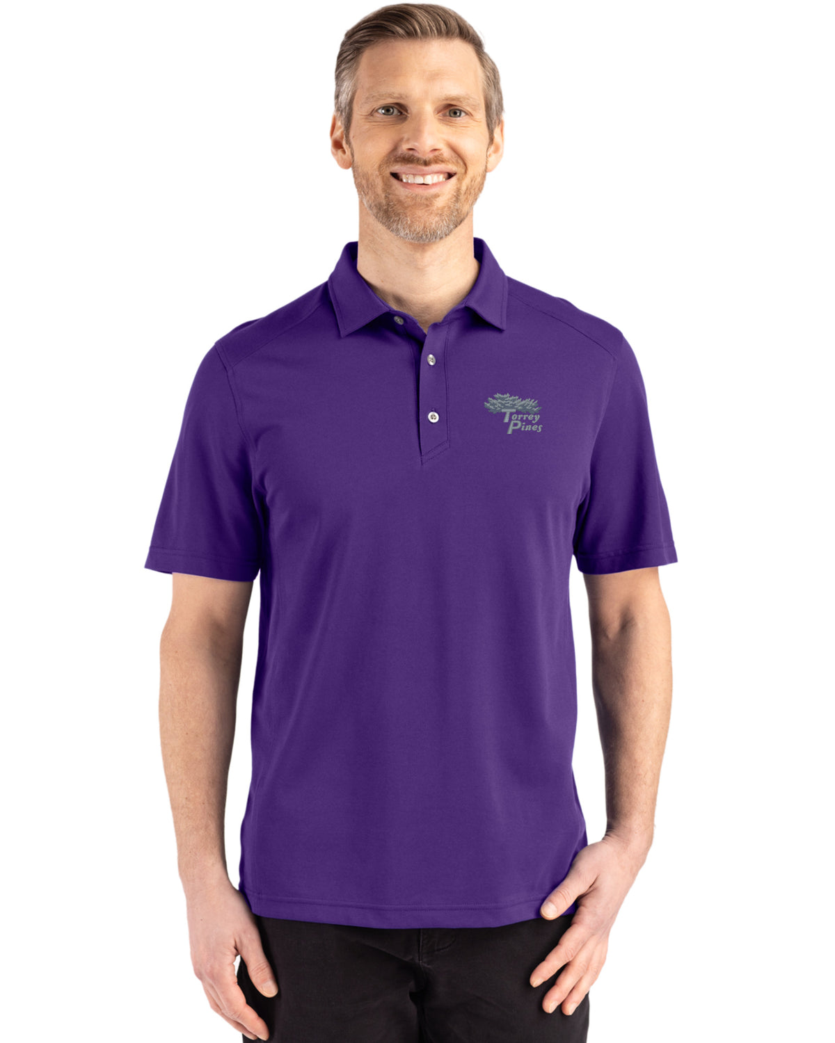 Torrey Pines Cutter & Buck Advantage Refresh Recycled Cotton-Blend Pique Mens Polo - MCK01358-35492