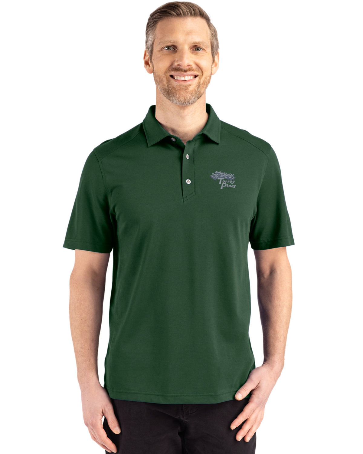 Torrey Pines Cutter & Buck Advantage Refresh Recycled Cotton-Blend Pique Mens Polo - MCK01358-35492