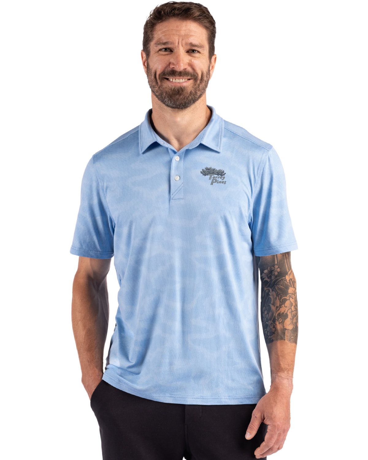 Torrey Pines Cutter & Buck Coastline Recycled Double Peached Camo Print Mens Polo - MCK01359-35492