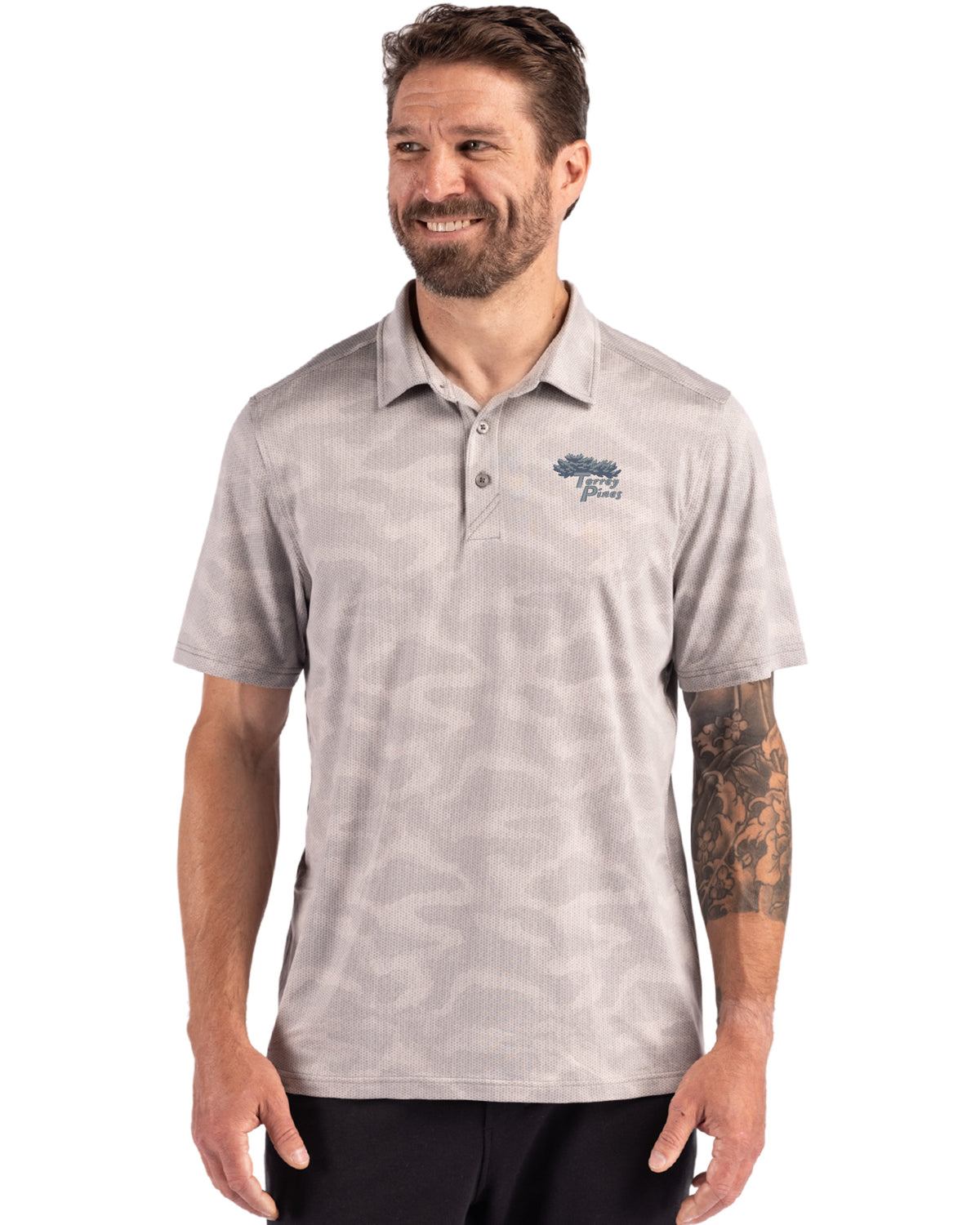 Torrey Pines Cutter & Buck Coastline Recycled Double Peached Camo Print Mens Polo - MCK01359-35492