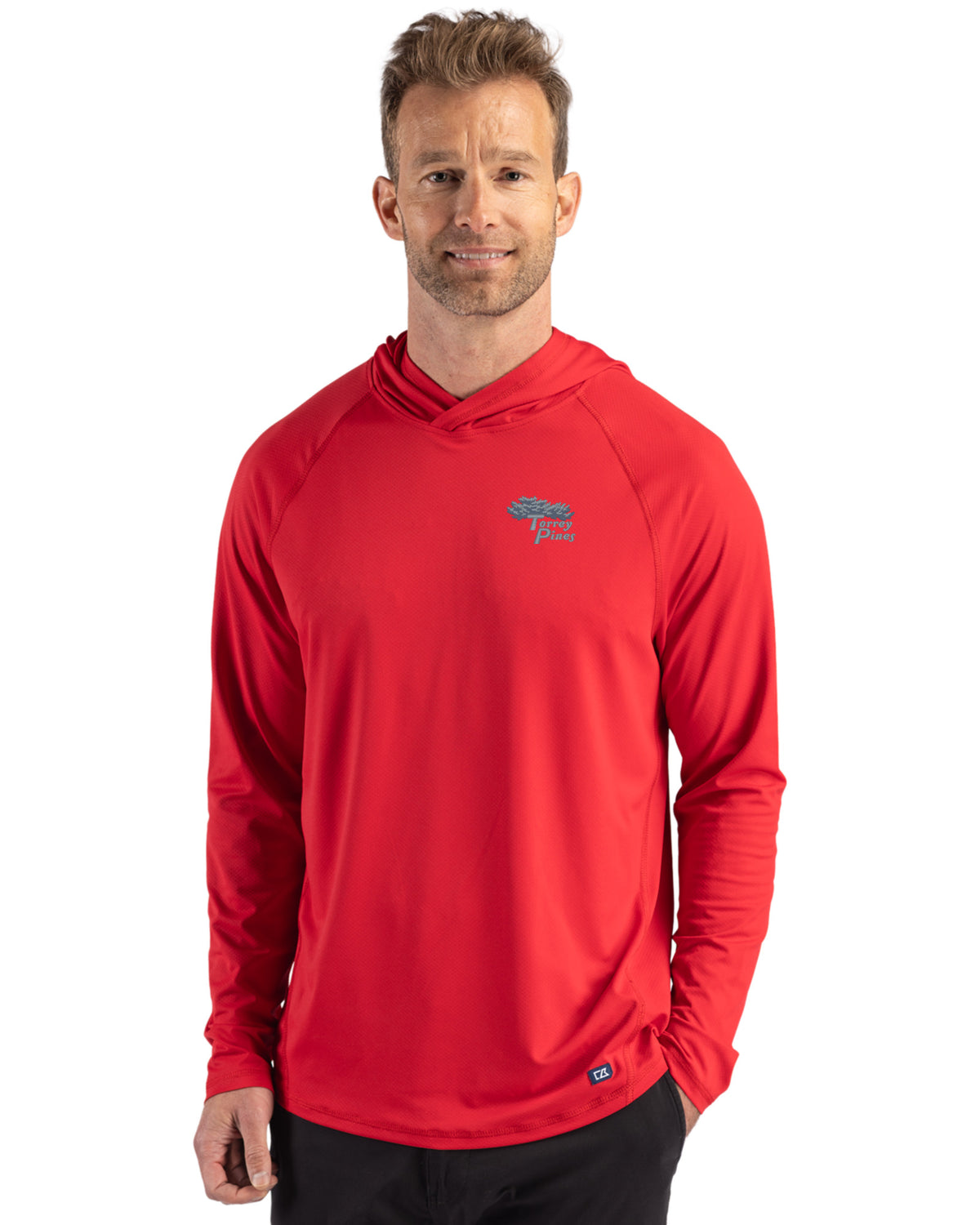 Torrey Pines Cutter & Buck Prospect Recycled Featherlight Stretch Mens Hooded Pullover - MCK01363-35492