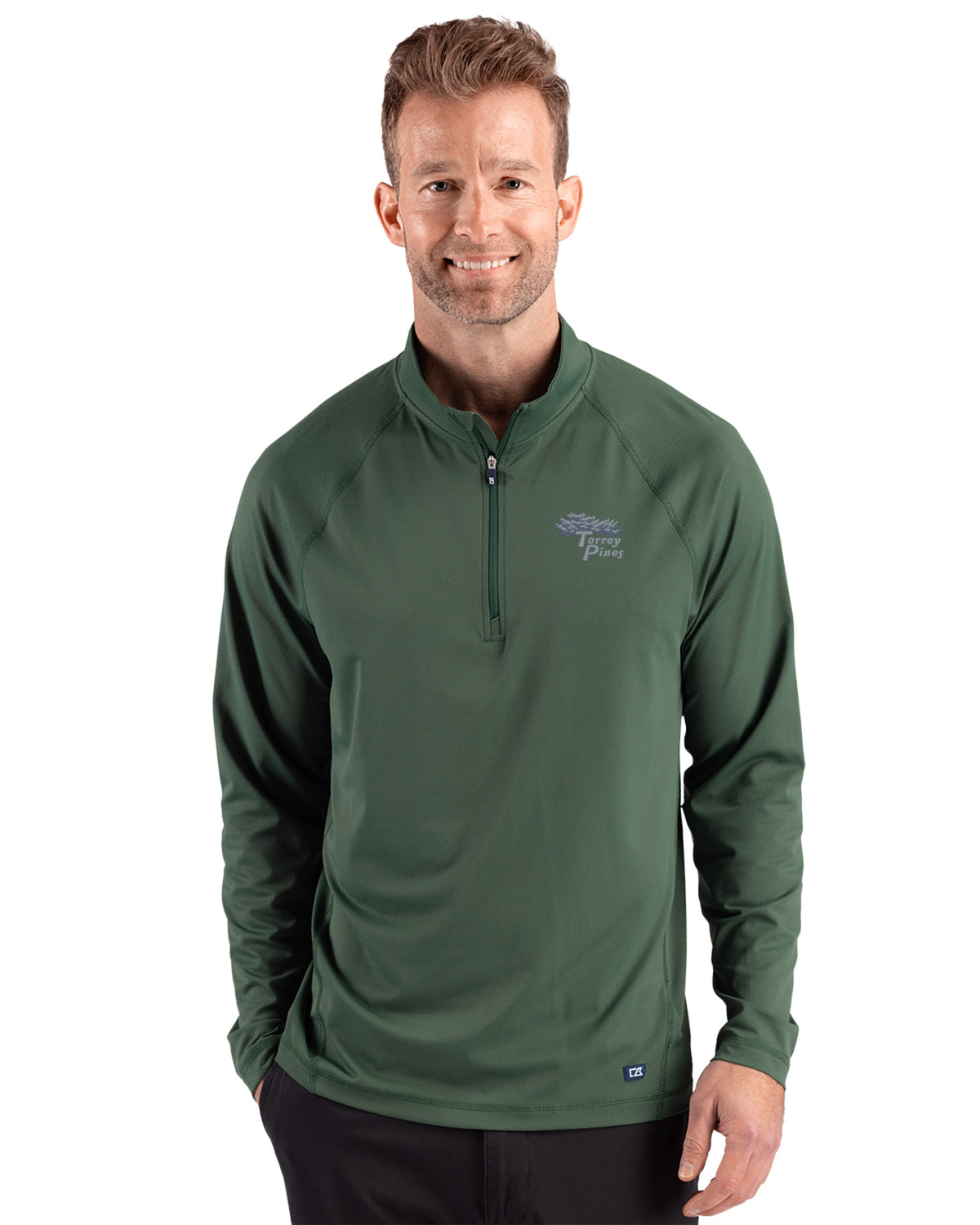 Torrey Pines Cutter & Buck Prospect Recycled Featherlight Stretch Mens Quarter Zip - MCK01364-35492