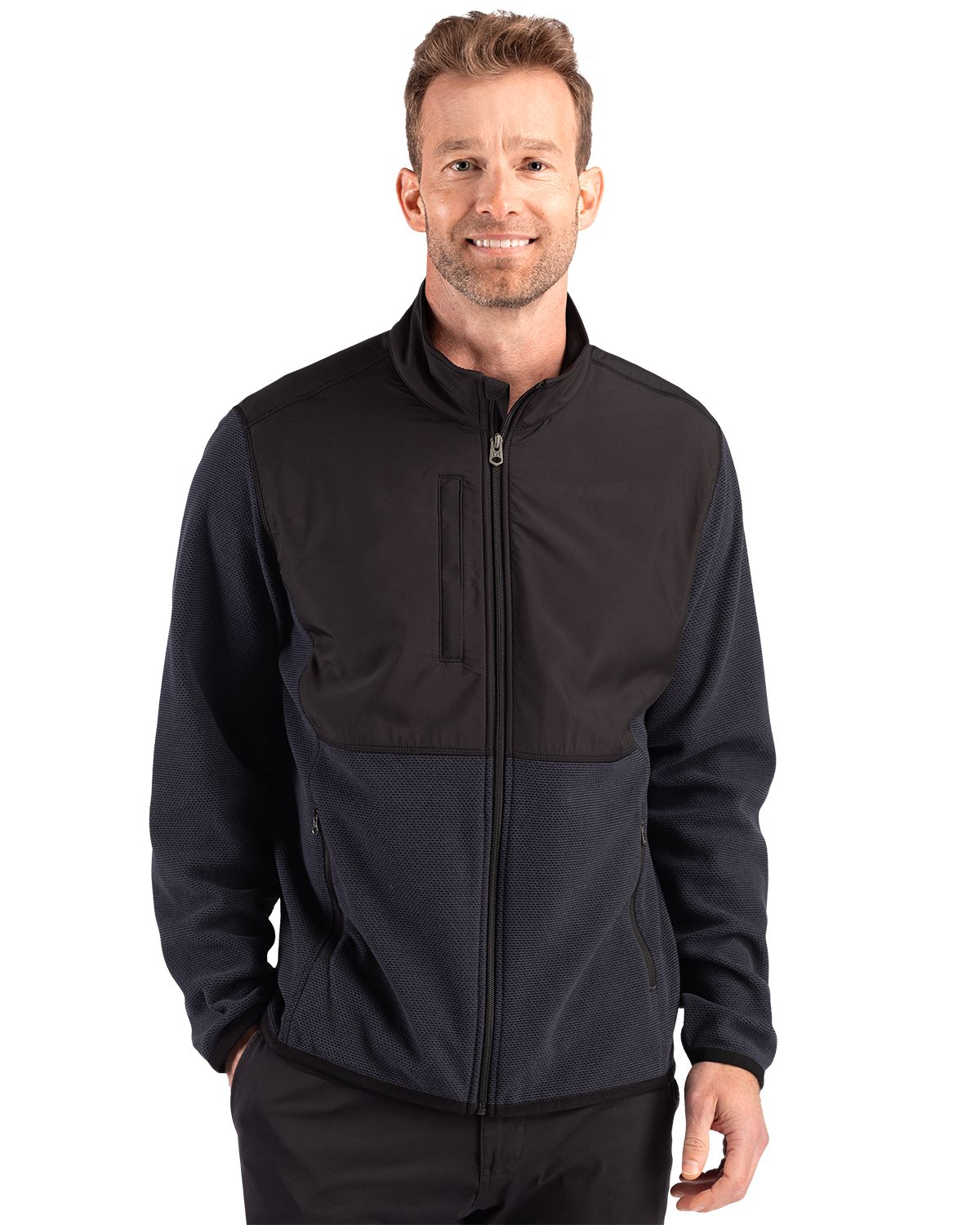 Cutter & Buck Hunts Point Recycled Fleece Mens Hybrid Full Zip Jacket - MCK01370