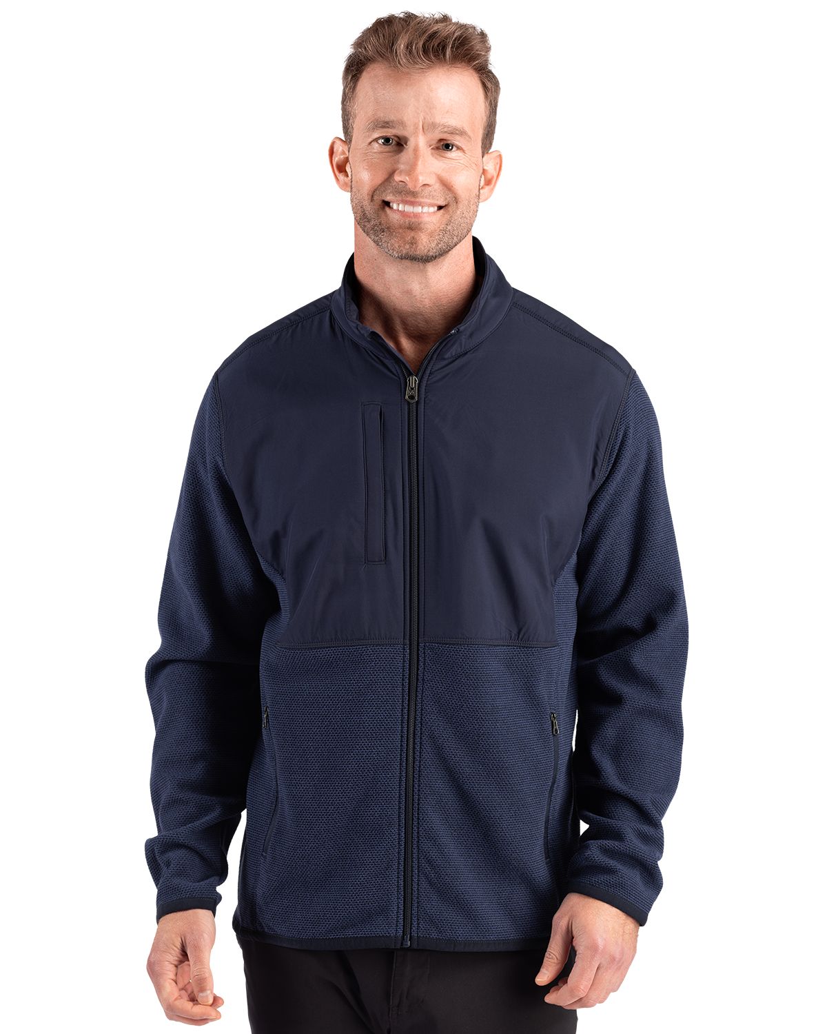 Cutter & Buck Hunts Point Recycled Fleece Mens Hybrid Full Zip Jacket - MCK01370