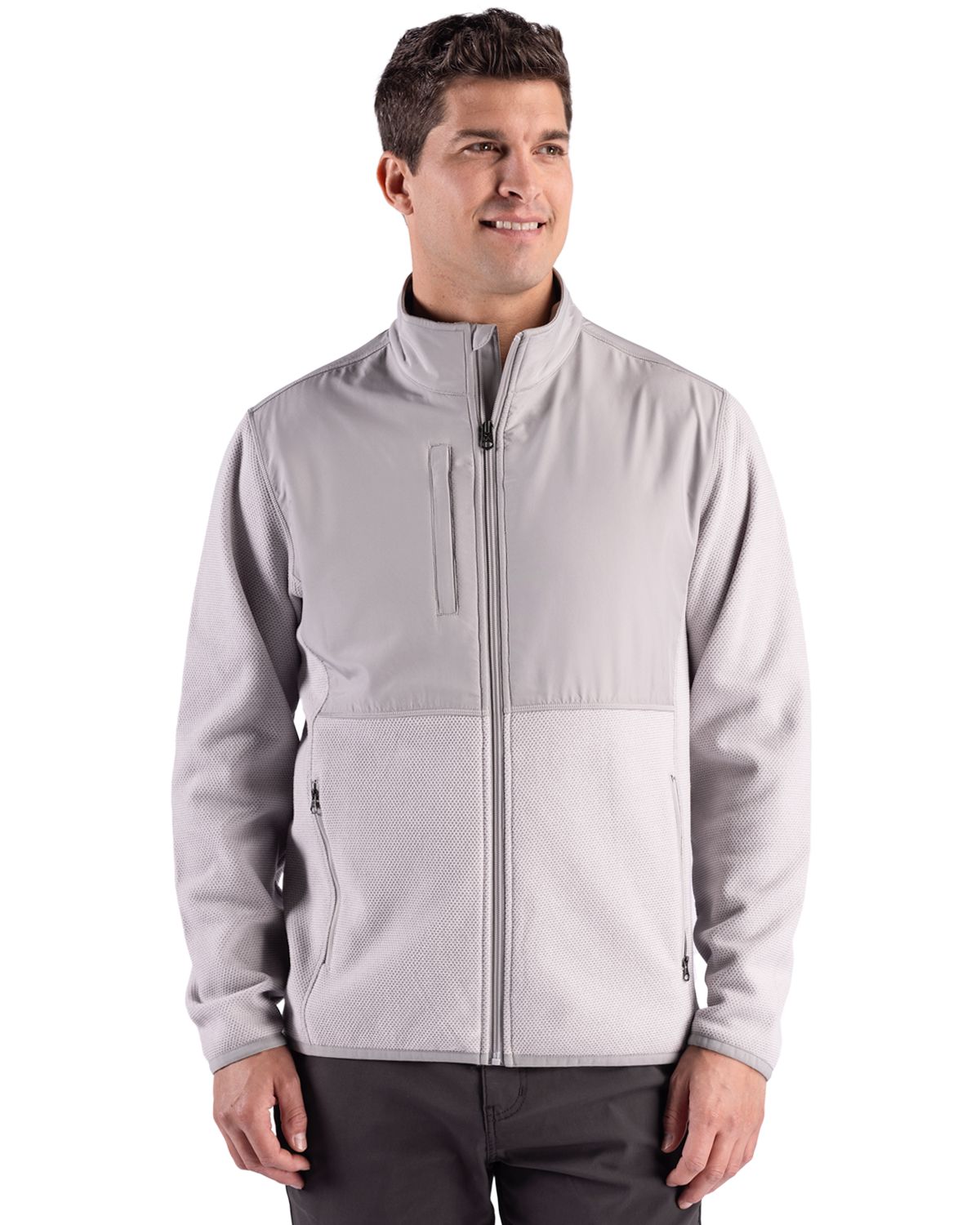Cutter & Buck Hunts Point Recycled Fleece Mens Hybrid Full Zip Jacket - MCK01370