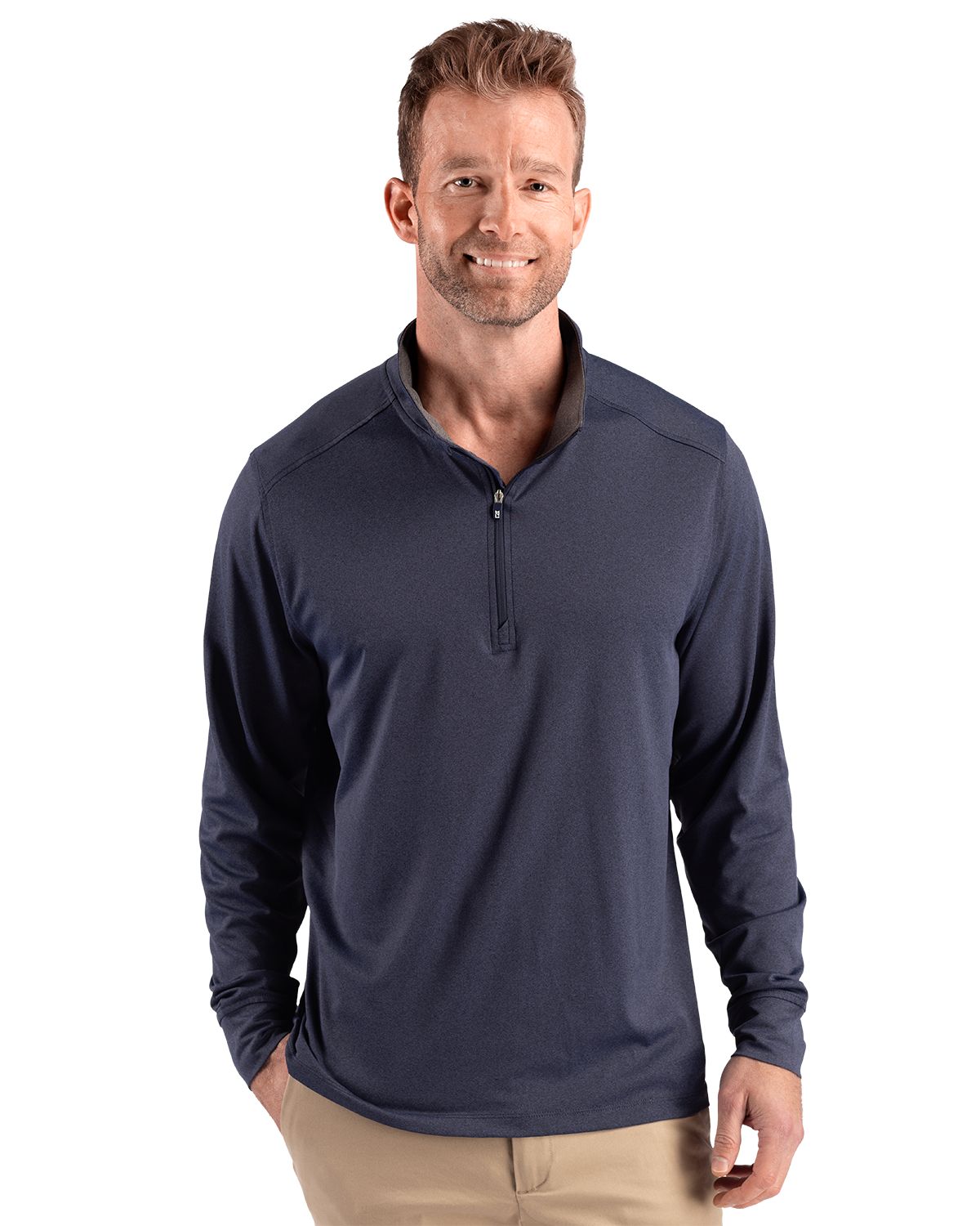 Cutter & Buck Forge Recycled Four-Way Stretch Mens Big & Tall Quarter Zip Pullover - BCK01373