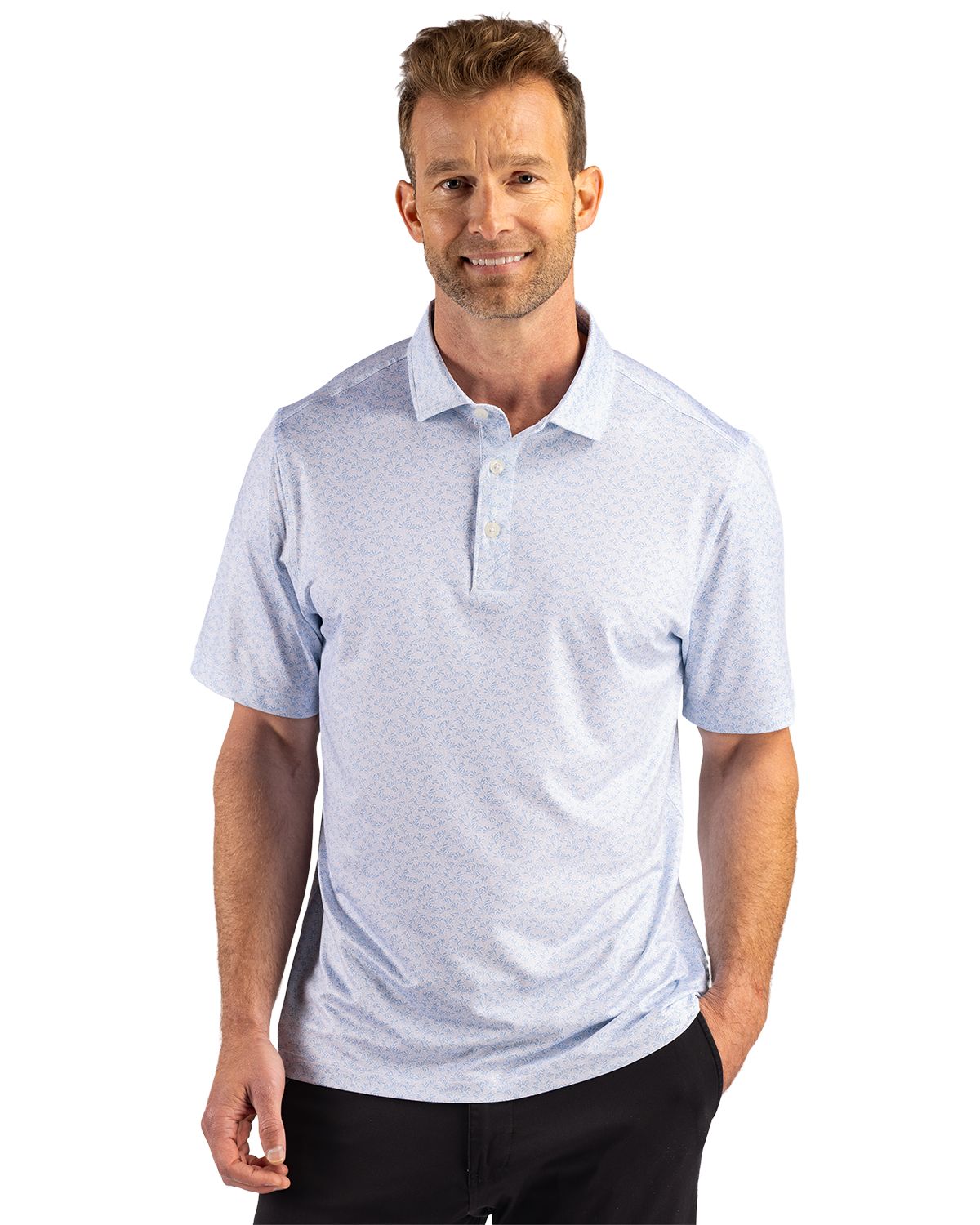 Cutter & Buck Pike Recycled Fern Print Mens Big & Tall Polo - BCK01391