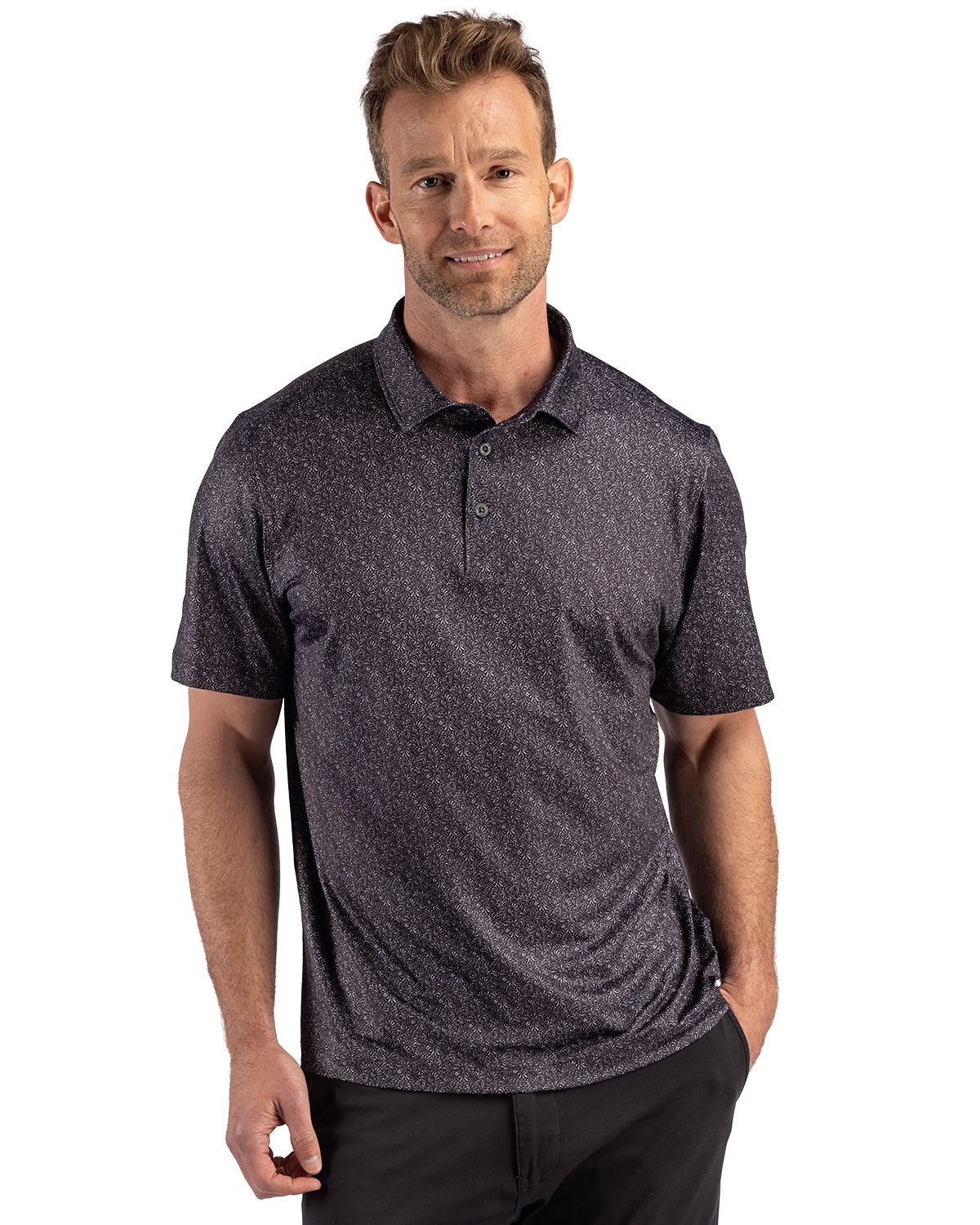 Cutter & Buck Pike Recycled Fern Print Mens Polo - MCK01391