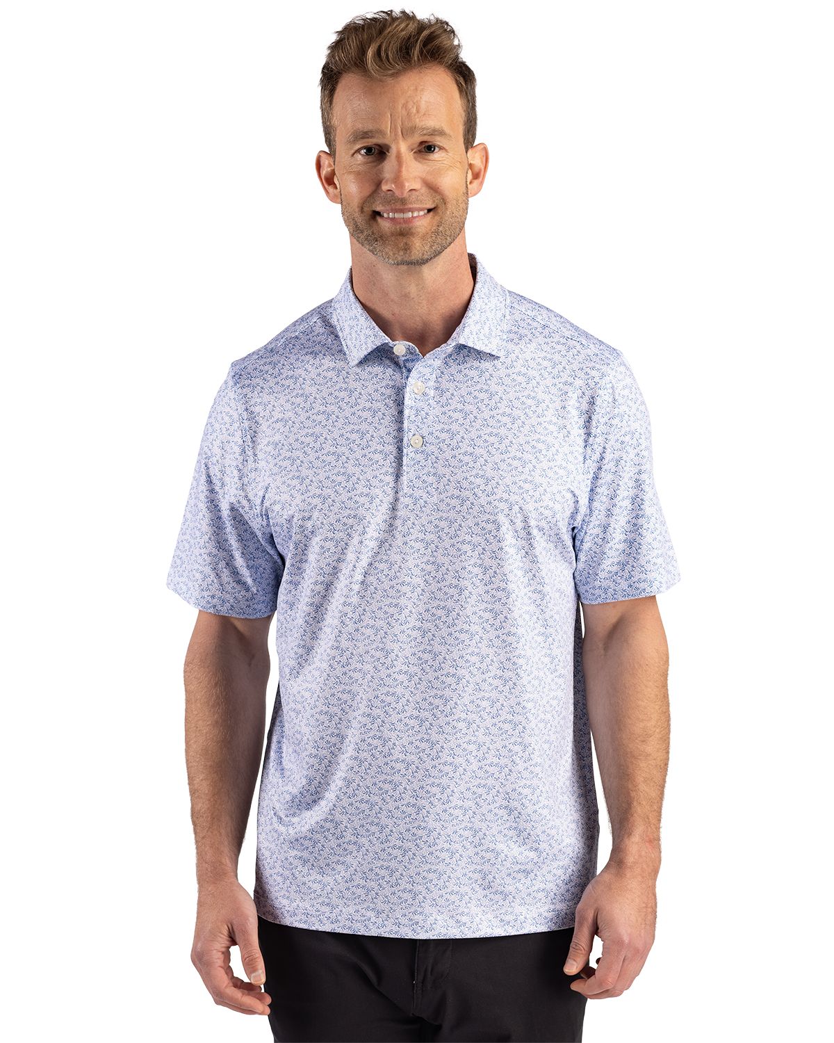 Cutter & Buck Pike Recycled Fern Print Mens Polo - MCK01391