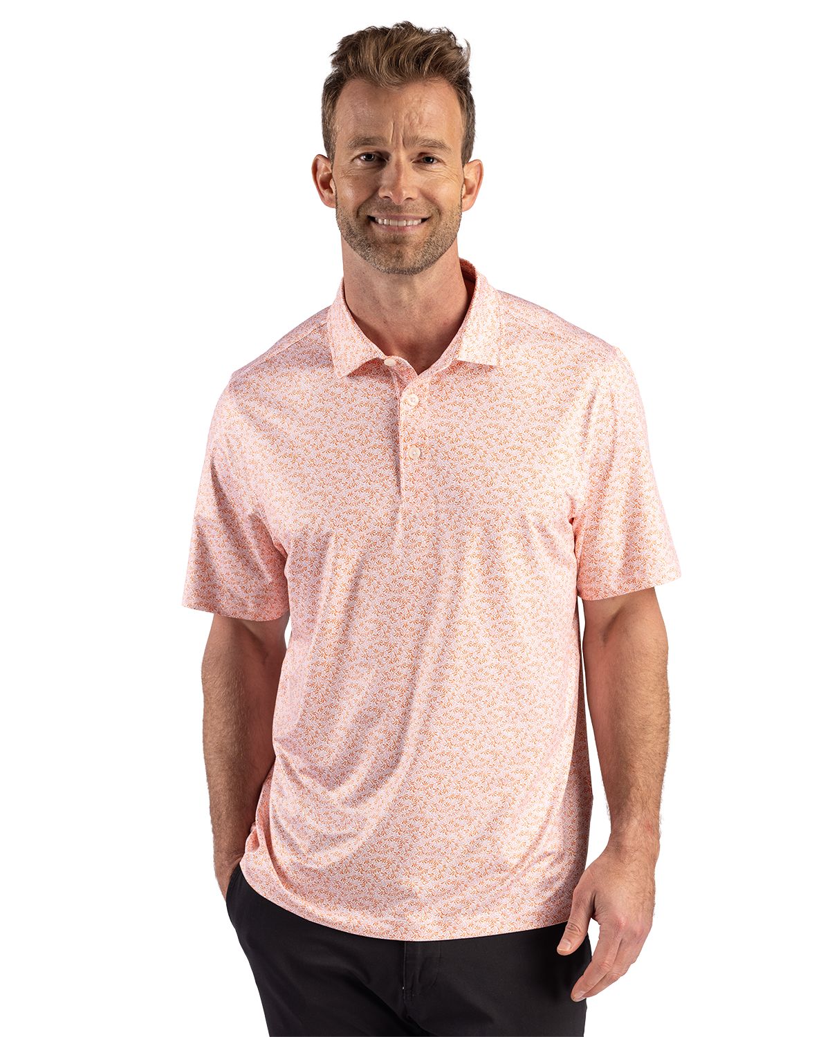 Cutter & Buck Pike Recycled Fern Print Mens Polo - MCK01391