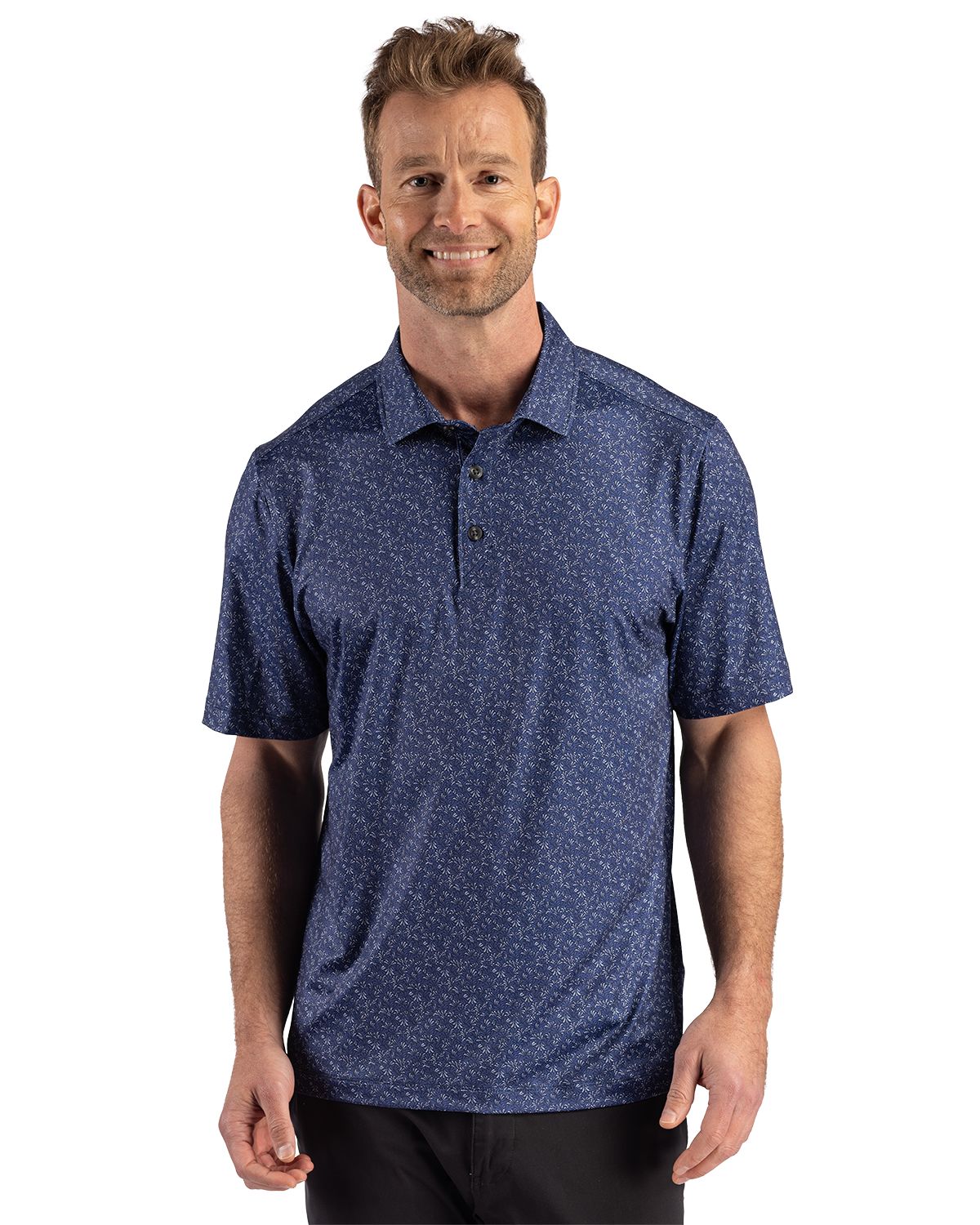 Cutter & Buck Pike Recycled Fern Print Mens Big & Tall Polo - BCK01391