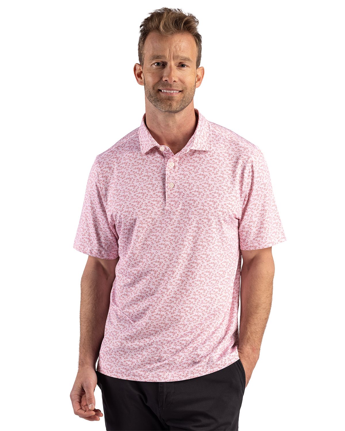 Cutter & Buck Pike Recycled Fern Print Mens Polo - MCK01391
