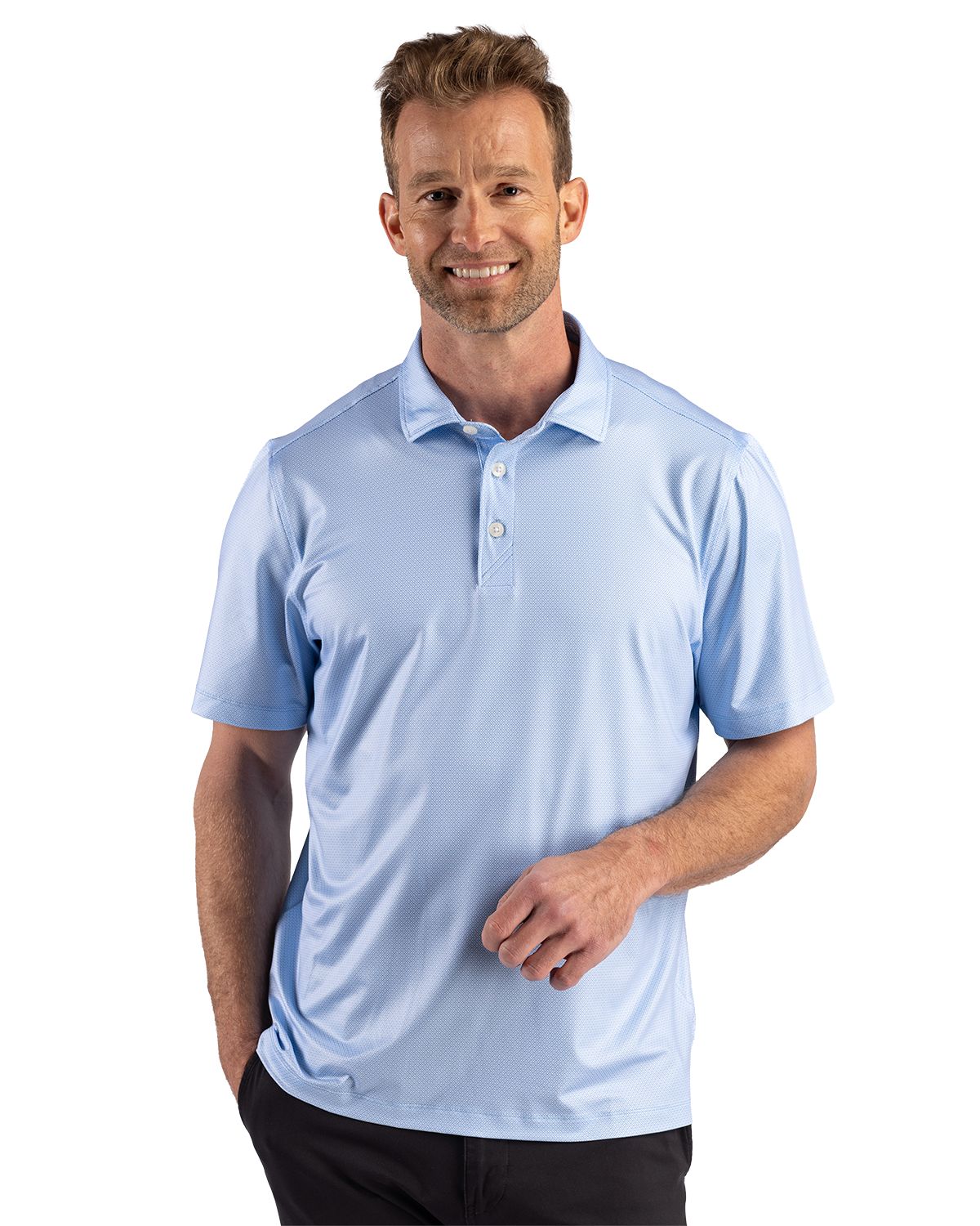Cutter & Buck Pike Recycled Lattice Print Mens Polo - MCK01392