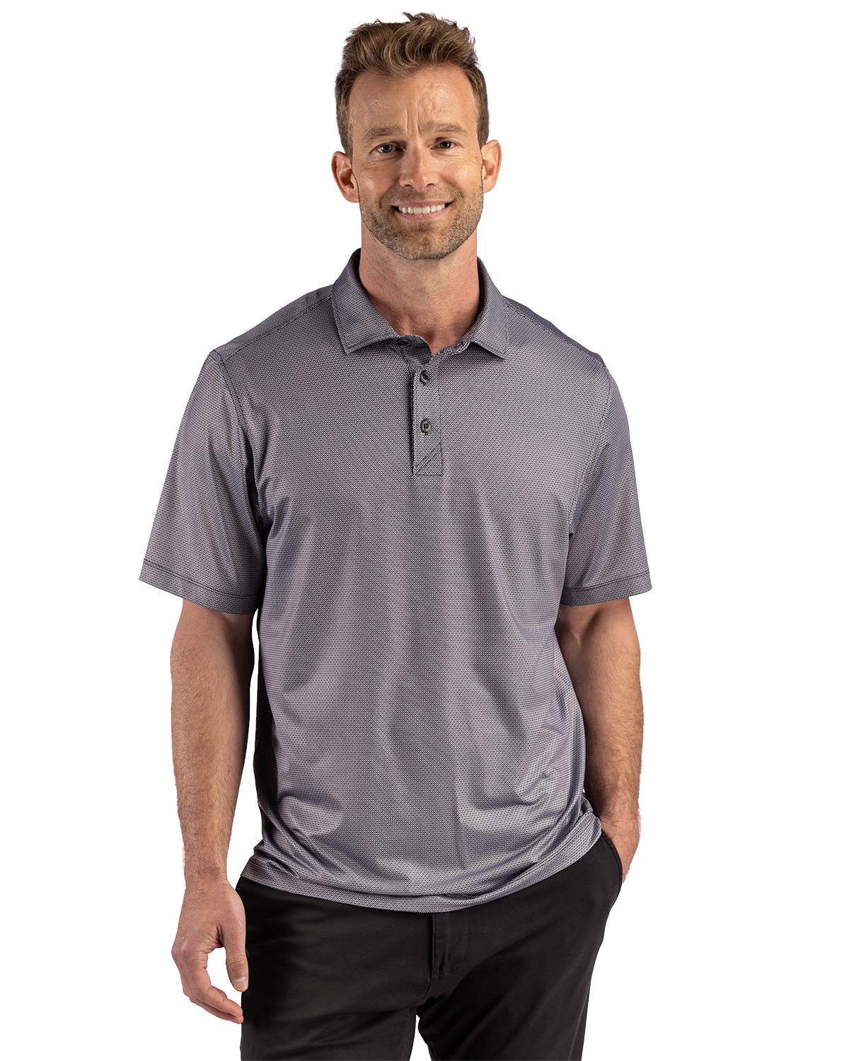 Cutter & Buck Pike Recycled Lattice Print Mens Polo - MCK01392