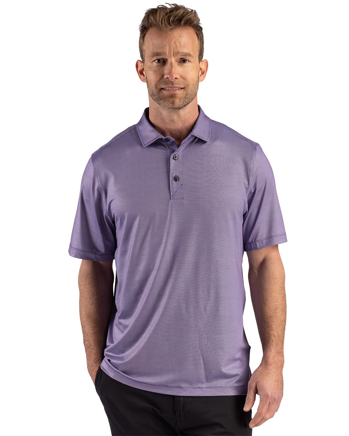 Cutter & Buck Pike Recycled Lattice Print Mens Polo - MCK01392