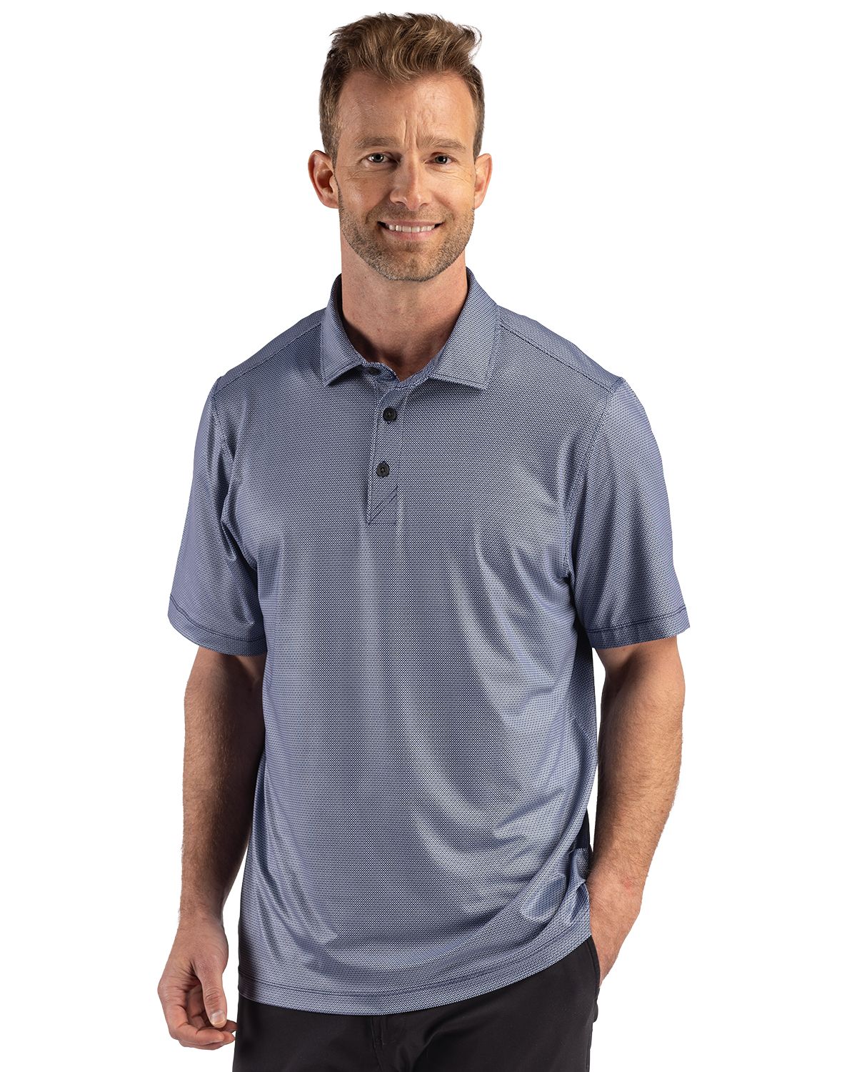 Cutter & Buck Pike Recycled Lattice Print Mens Big & Tall Polo - BCK01392
