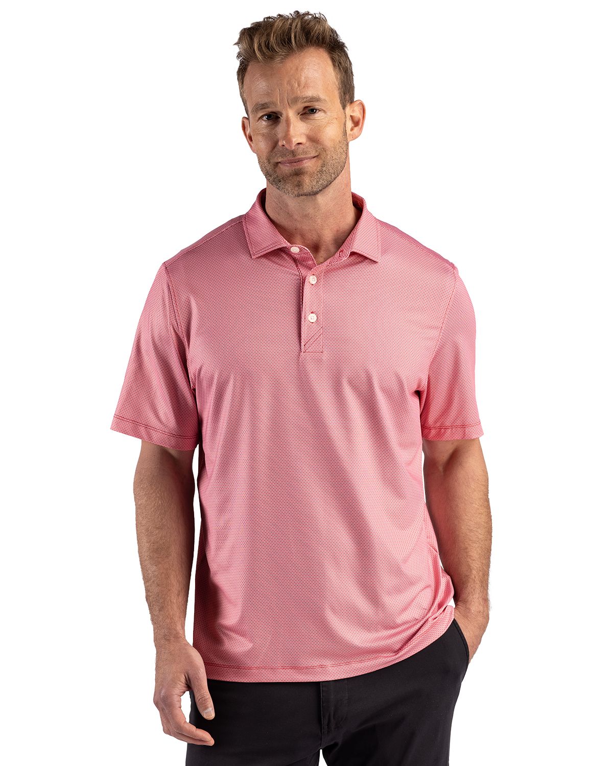 Cutter & Buck Pike Recycled Lattice Print Mens Big & Tall Polo - BCK01392