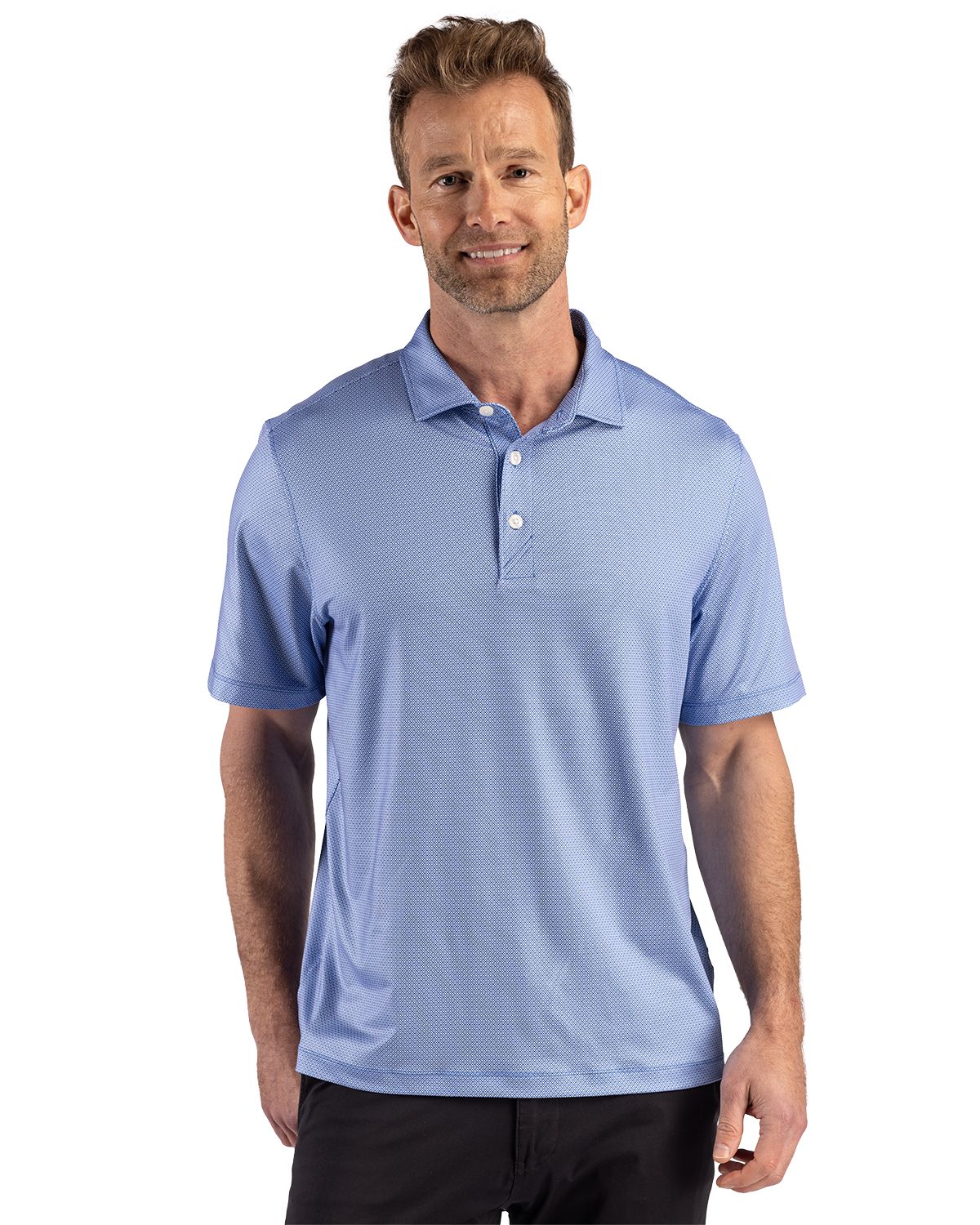 Cutter & Buck Pike Recycled Lattice Print Mens Polo - MCK01392