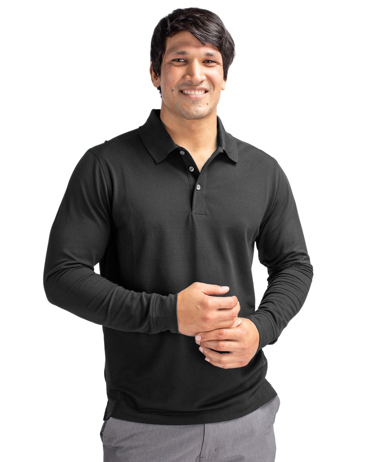 Cutter & Buck Advantage Recycled Cotton-Blend PiqueMensBig & Tall Long Sleeve Polo - BCK09322