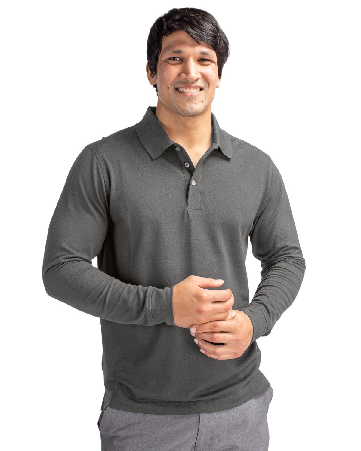 Cutter & Buck Advantage Recycled Cotton-Blend PiqueMensLong Sleeve Polo - MCK09322