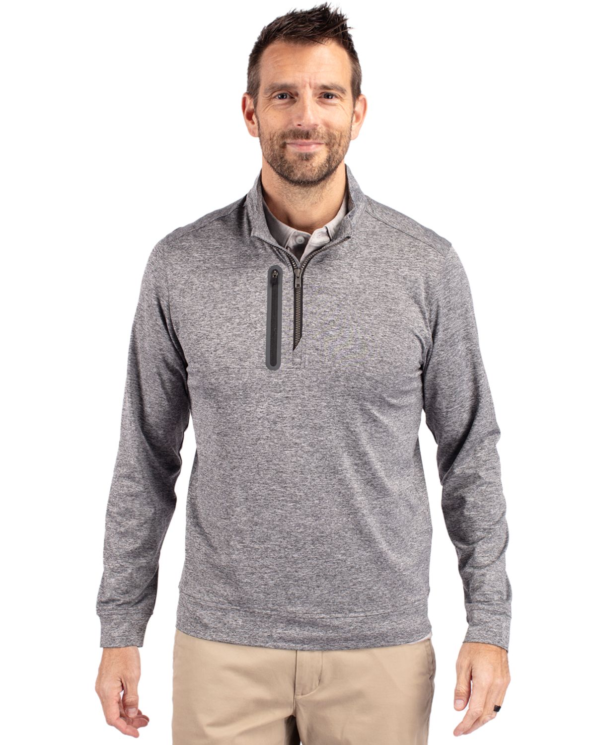 Cutter & Buck Stealth Heathered Mens Quarter Zip - MCK09404