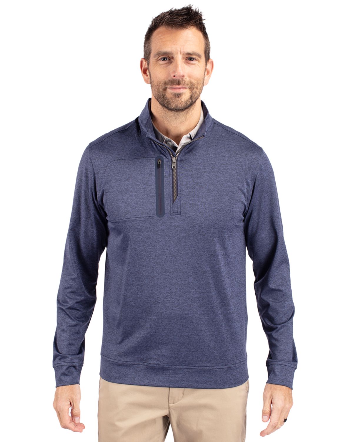 Cutter & Buck Stealth Heathered Mens Quarter Zip - MCK09404