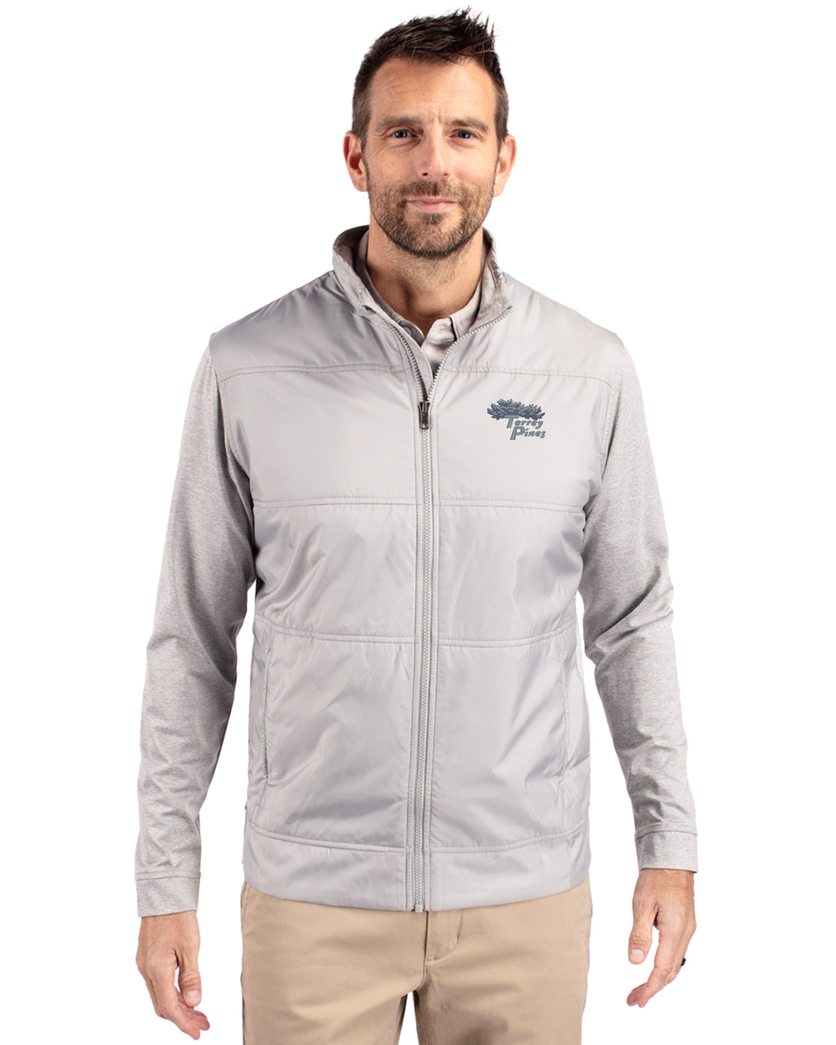 Torrey Pines Cutter & Buck Stealth Recycled Hybrid Quilted Mens Windbreaker Jacket - MCK09406-35492