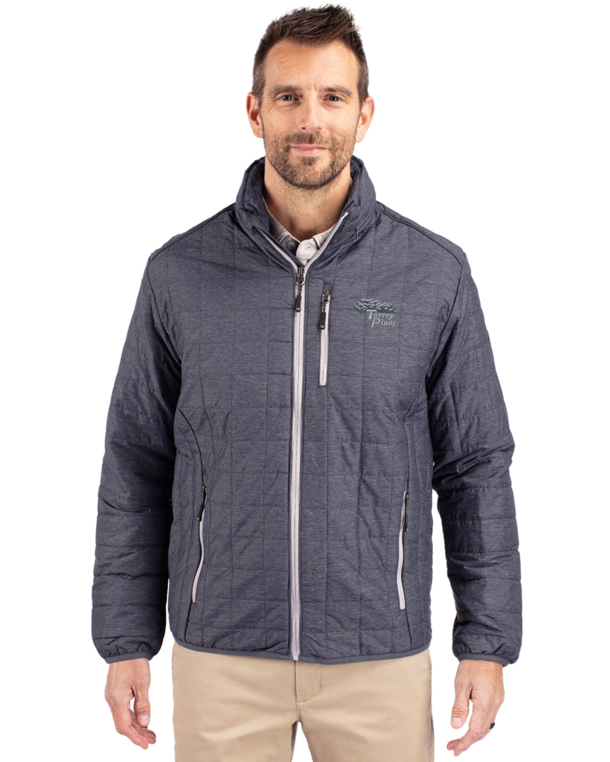 Torrey Pines Cutter & Buck Rainier Recycled Insulated Puffer Mens Full Zip Jacket - MCO00018-35492