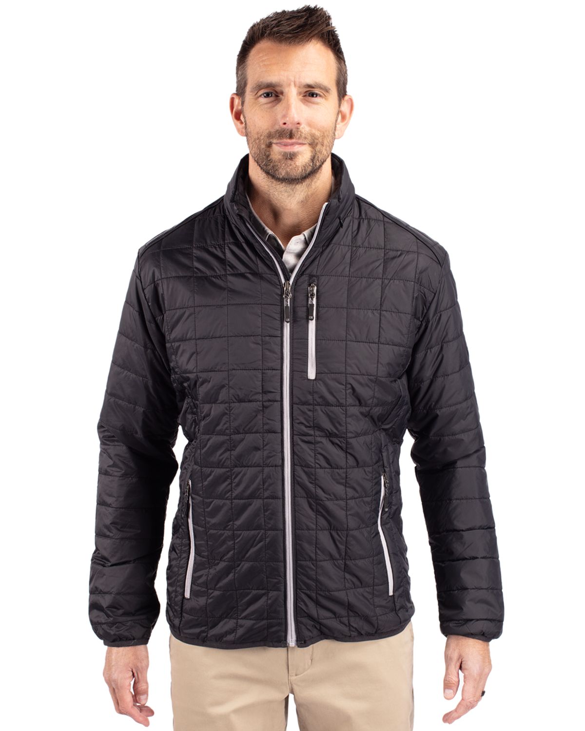 Cutter & Buck Rainier Recycled Insulated Puffer Mens Big & Tall Full Zip Jacket - BCO00018