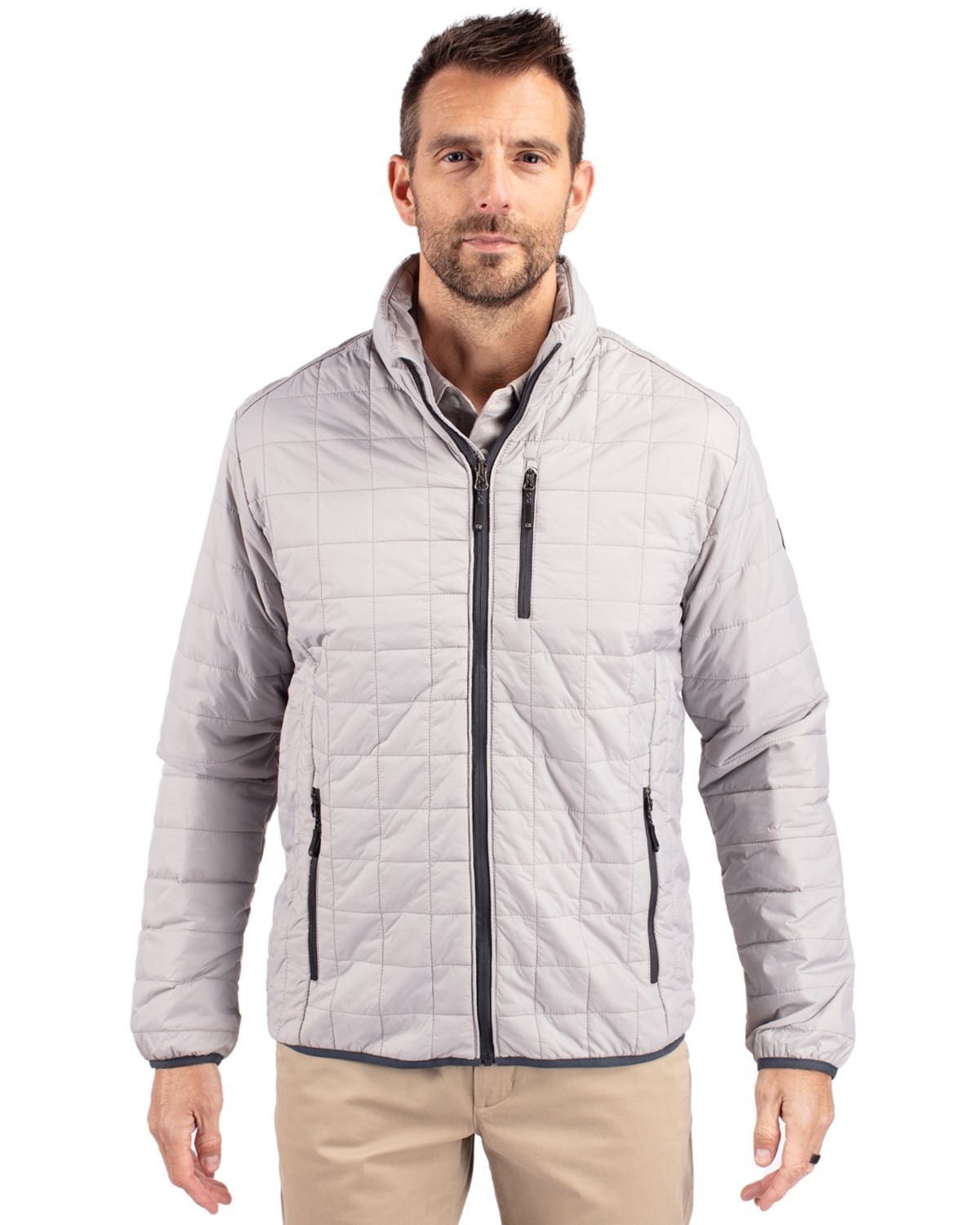 Cutter & Buck Rainier Recycled Insulated Puffer Mens Big & Tall Full Zip Jacket - BCO00018