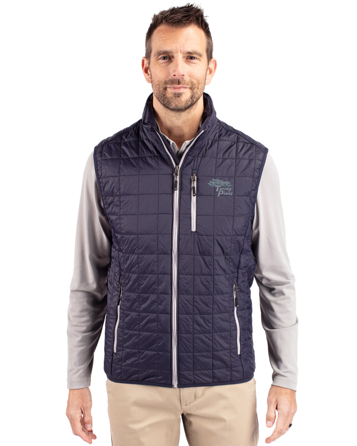 Torrey Pines Cutter & Buck Rainier Recycled Insulated Puffer Mens Full Zip Vest - MCO00019-35492