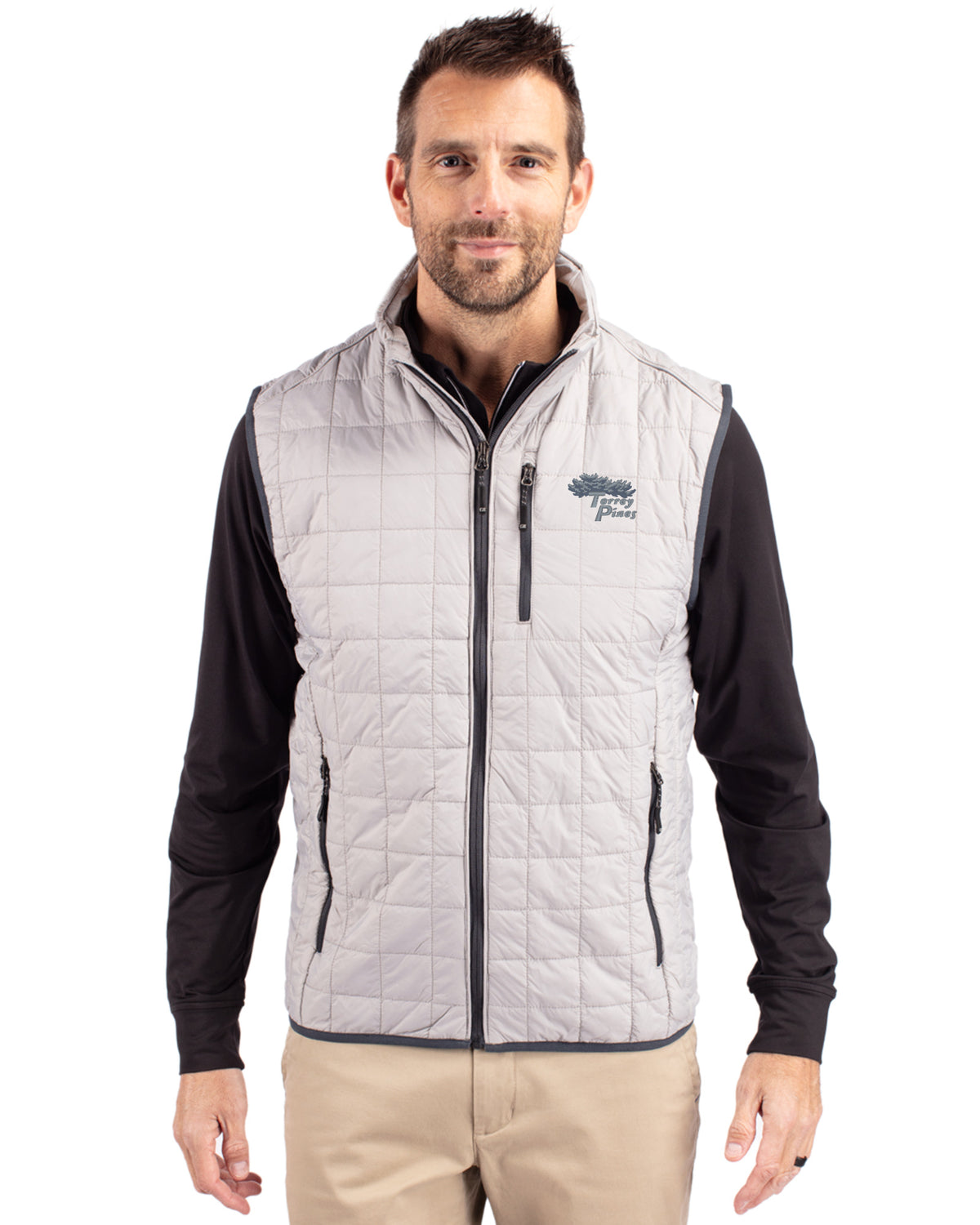 Torrey Pines Cutter & Buck Rainier Recycled Insulated Puffer Mens Full Zip Vest - MCO00019-35492