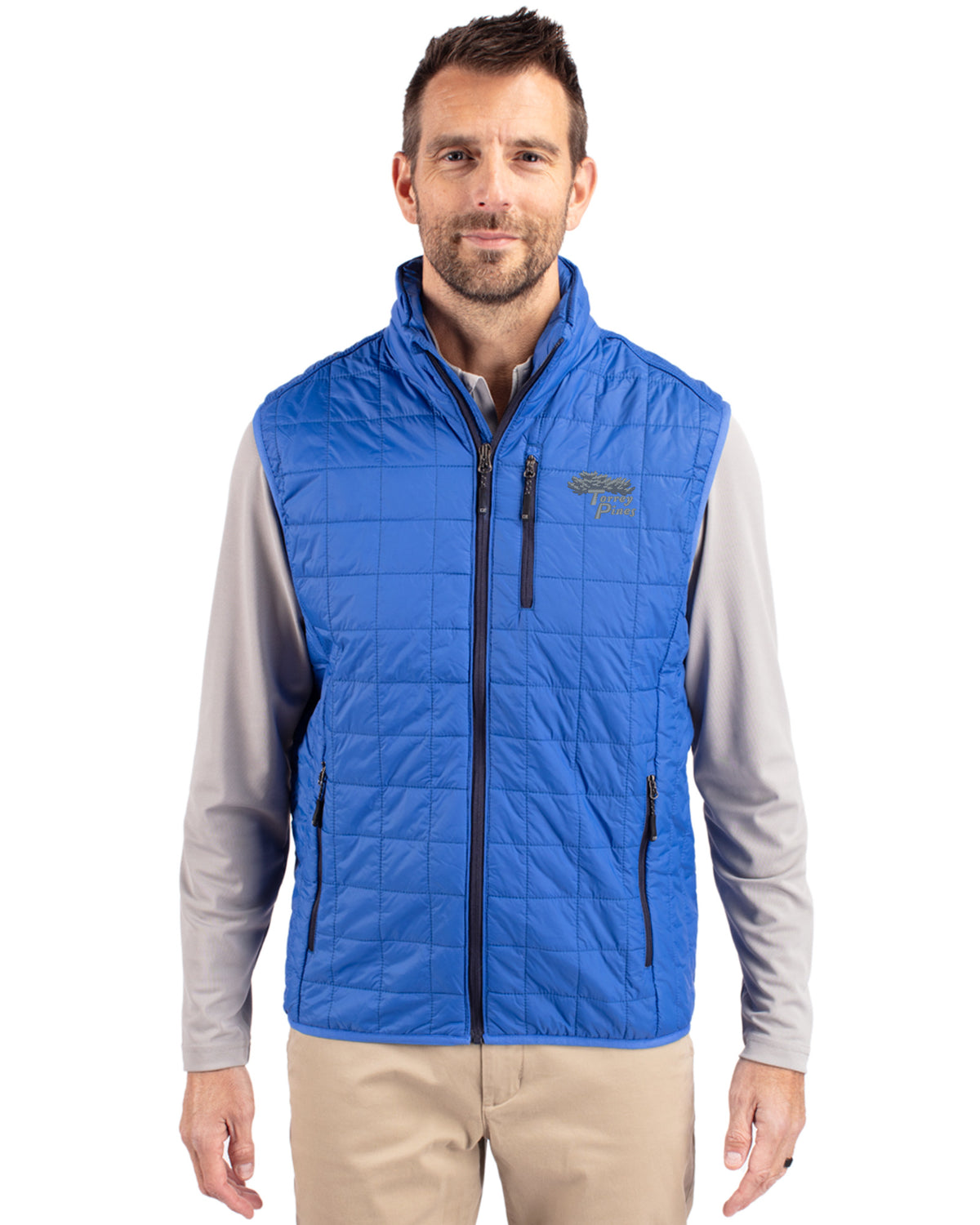 Torrey Pines Cutter & Buck Rainier Recycled Insulated Puffer Mens Big & Tall Full Zip Vest - BCO00019-35492