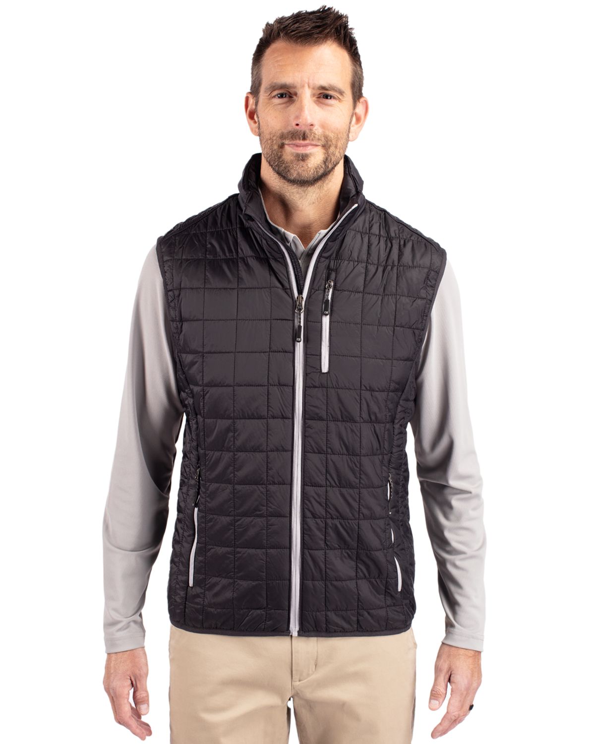 Cutter & Buck Rainier Recycled Insulated Puffer Mens Big & Tall Full Zip Vest - BCO00019