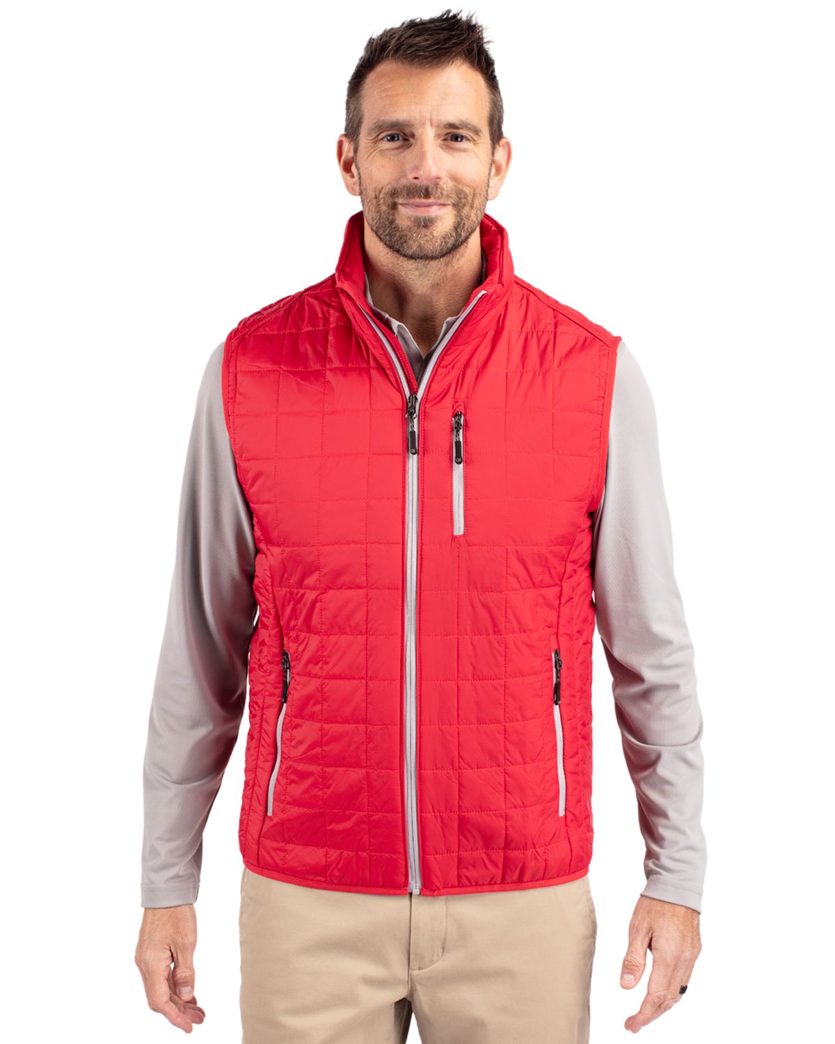 Cutter & Buck Rainier Recycled Insulated Puffer Mens Big & Tall Full Zip Vest - BCO00019
